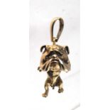 A 9ct gold British bulldog pendant, 16grams 3cm high