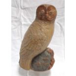 A Bernard Rooke studio pottery owl initialled B.R 29cm high