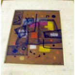 A 1950's modenist painting signed Hamburg (?) 52, 21cm x 26cm