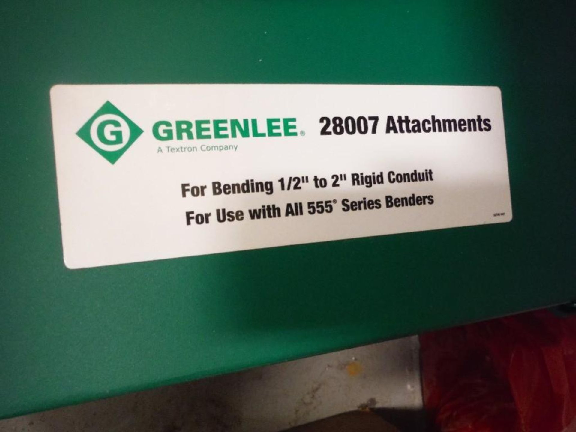 Greenlee 555C electric pipe bender for 1/2 in. to 2 in. conduit, SN AFB5513GQ with 1/2 to 2 in. rigi - Image 8 of 11