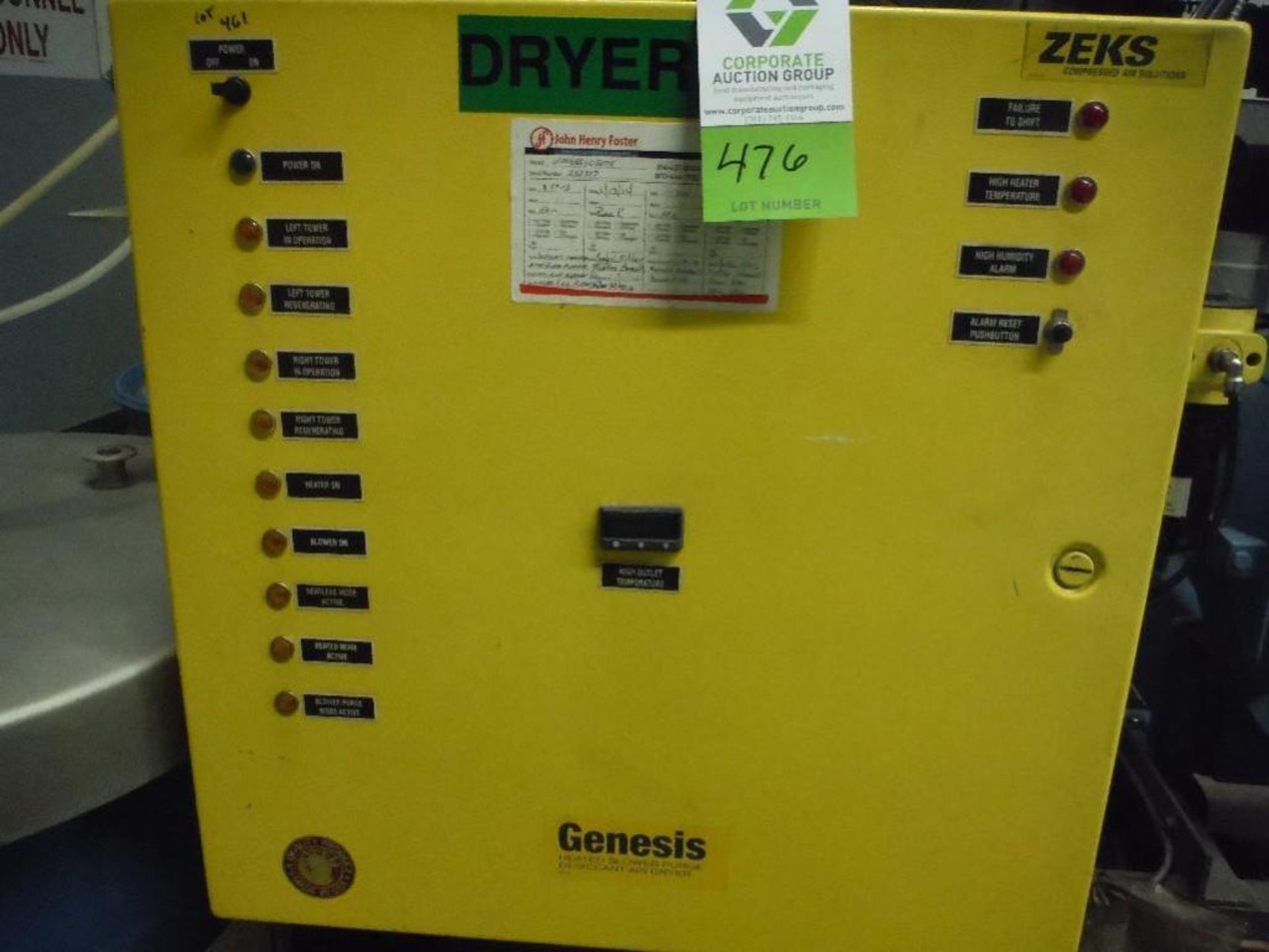 Zeks air dryer, Model 1200DBB40BOTX, SN 252337. - RIGGING FEE FOR DOMESTIC TRANSPORT $350 - Image 10 of 10