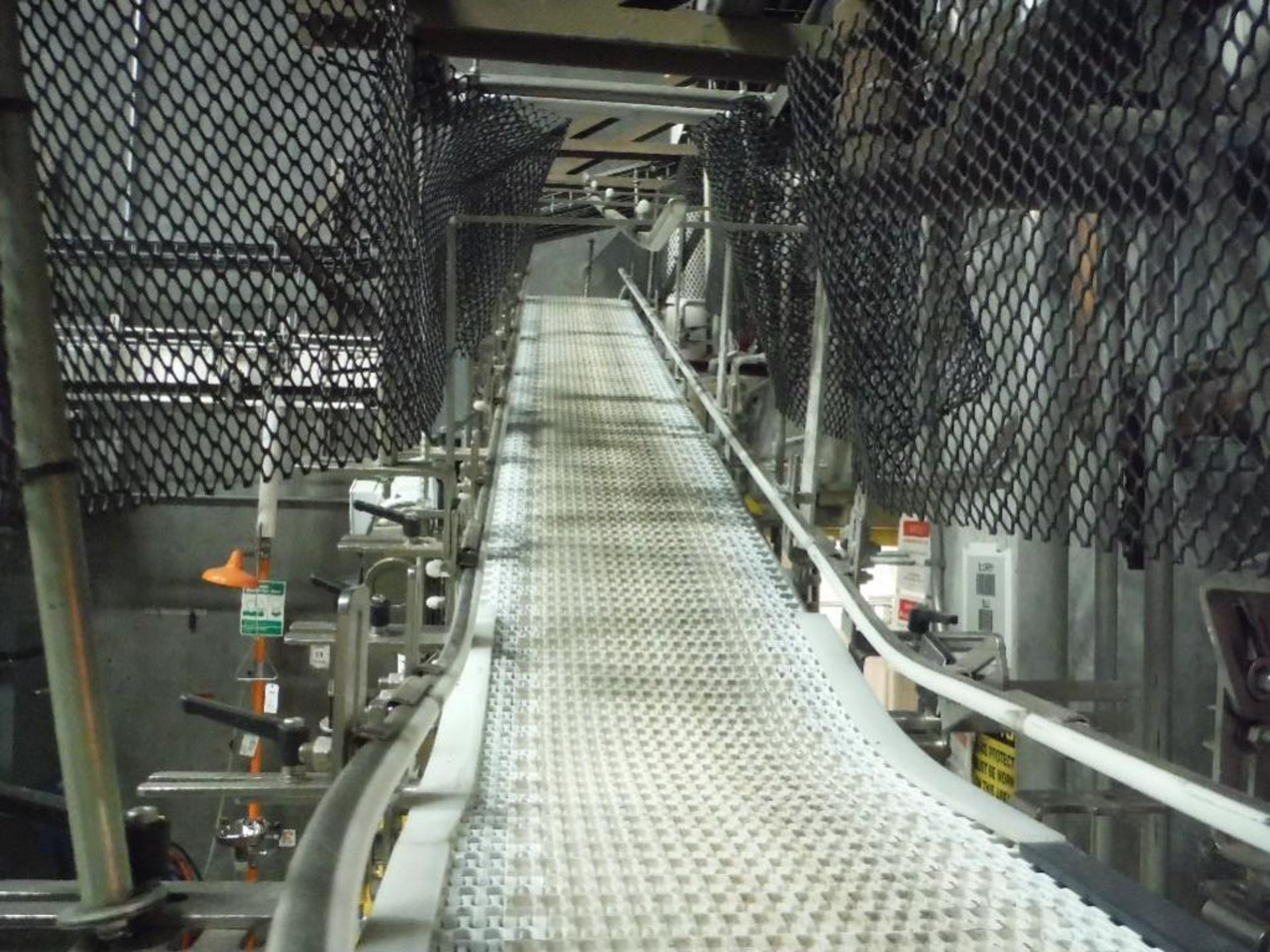 Nercon 90 degree overhead belt conveyor, SS frame, plastic intralox belt, 16 ft. L x 13 in. W, 2 hp - Image 3 of 6