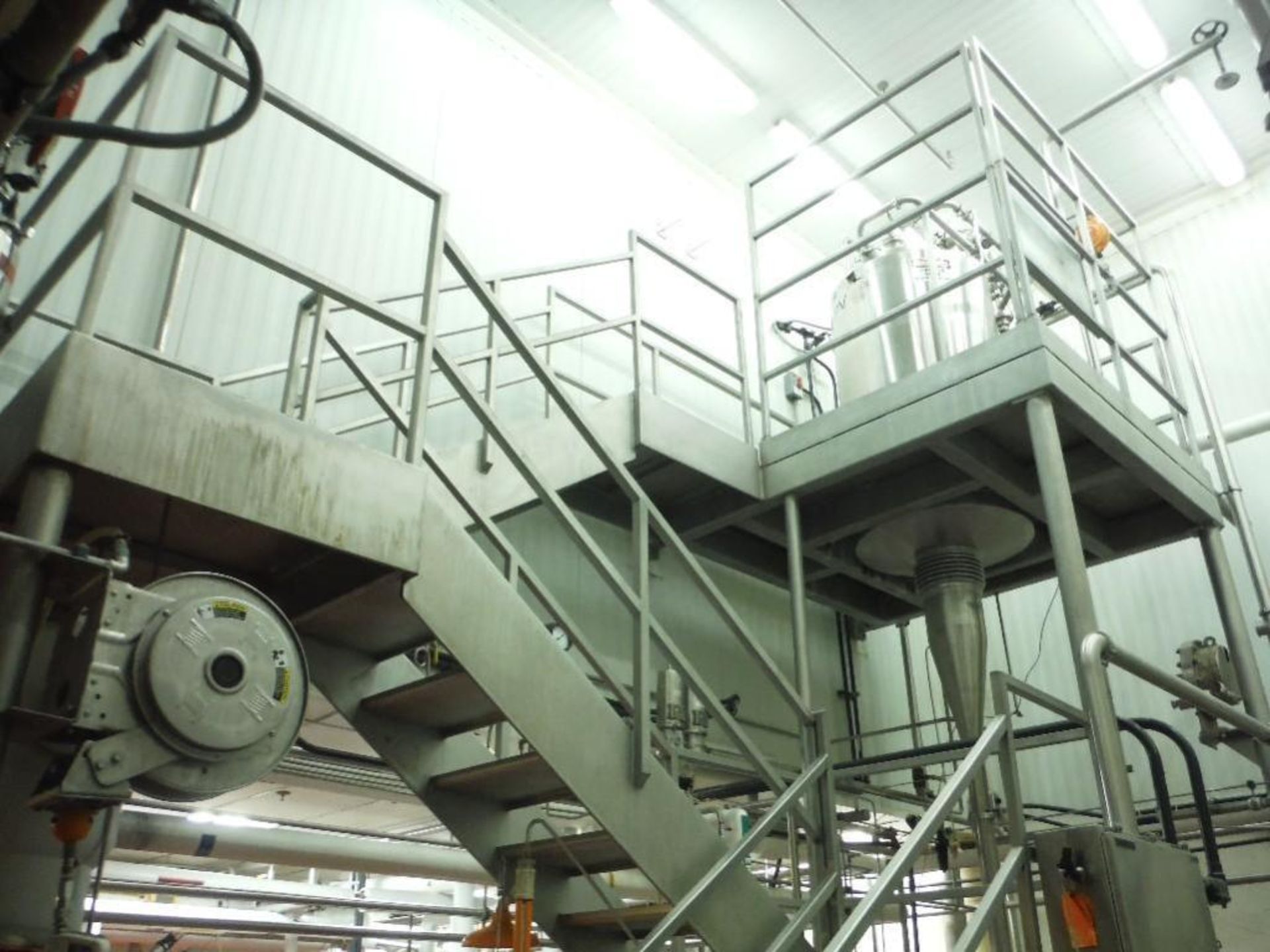 SS mezzanine and stair case, 7 ft. x 7 ft. platform, 18 ft. tall. - RIGGING FEE FOR DOMESTIC TRANSPO