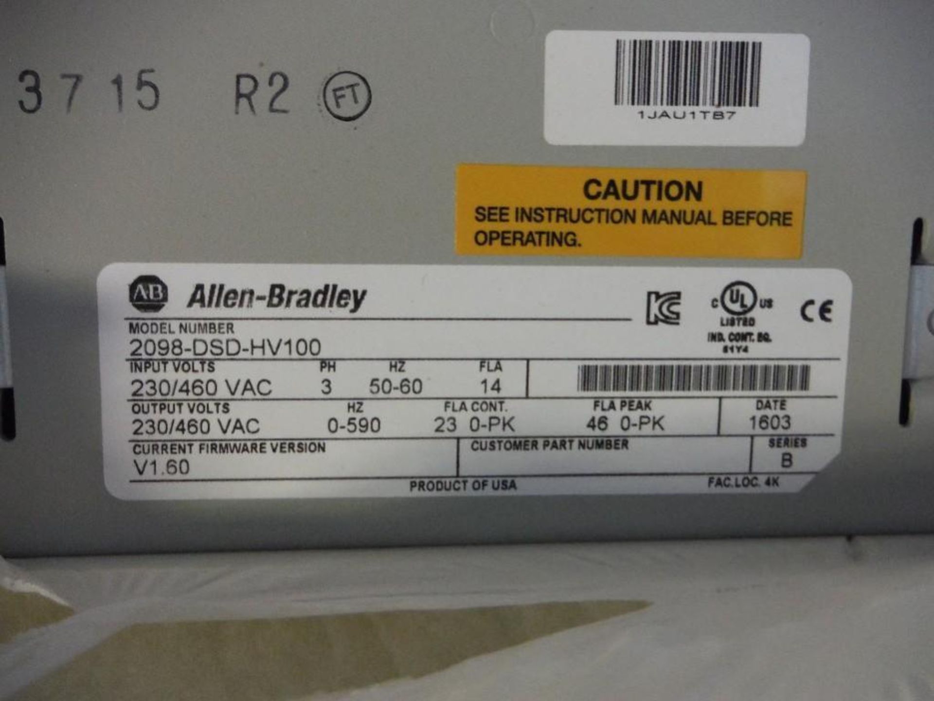 Allen Bradley ultra 3000 servo controls, rebuilt. - RIGGING FEE FOR DOMESTIC TRANSPORT $25 - Image 2 of 2