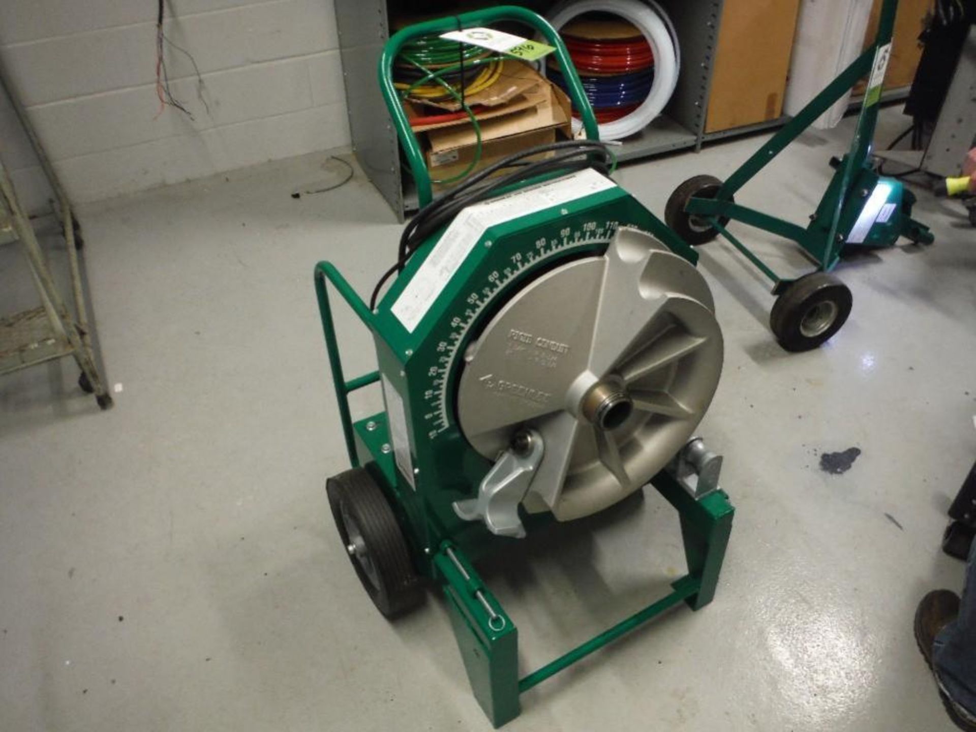 Greenlee 555C electric pipe bender for 1/2 in. to 2 in. conduit, SN AFB5513GQ with 1/2 to 2 in. rigi