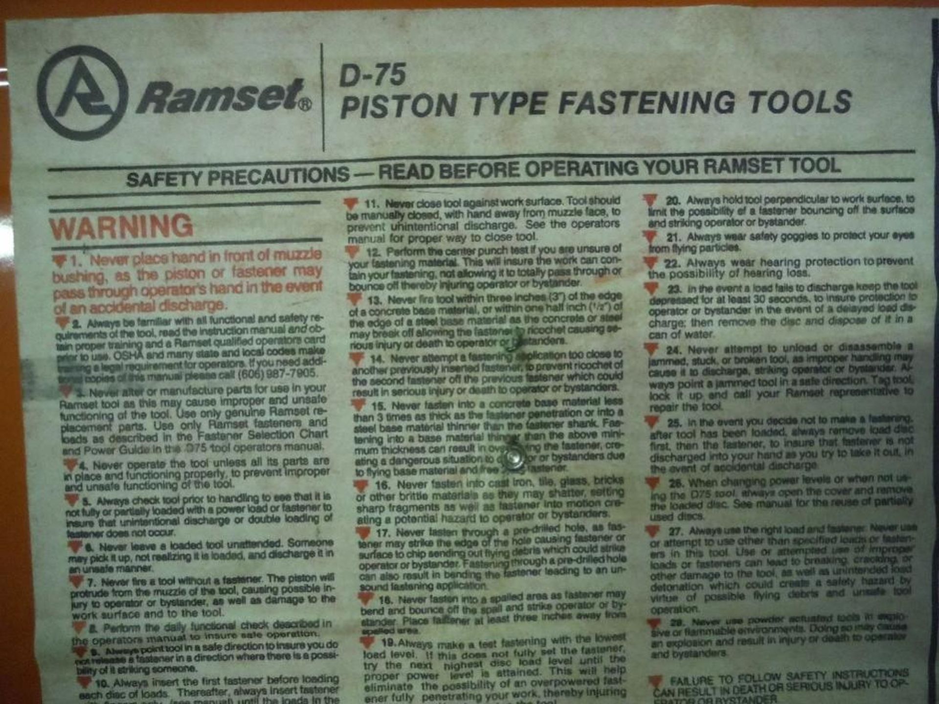 Ramset piston type fastening tools. Rigging Fee: $25 - Image 2 of 4