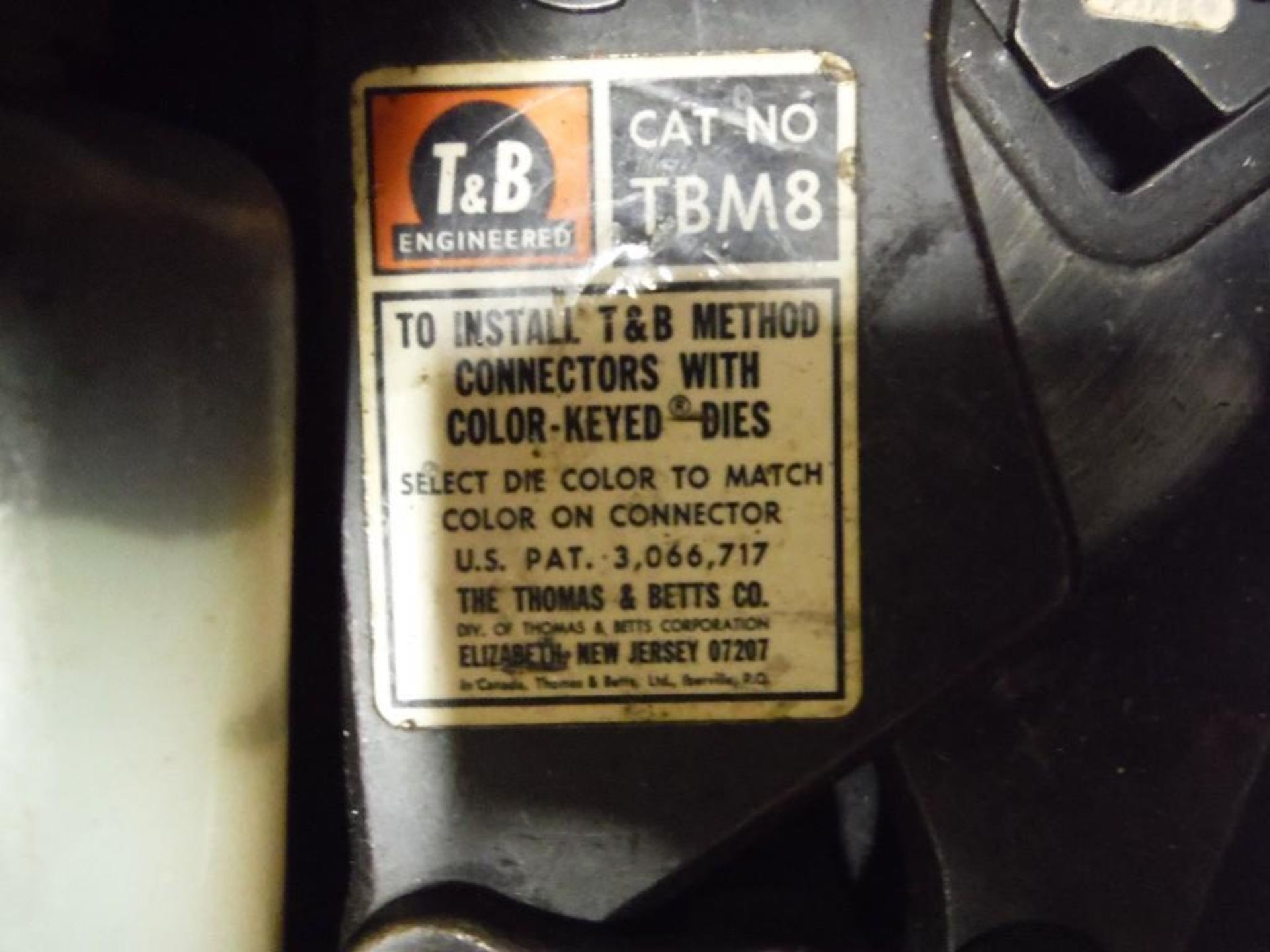 T&B industries cable crimper. Rigging Fee: $10 - Image 2 of 3