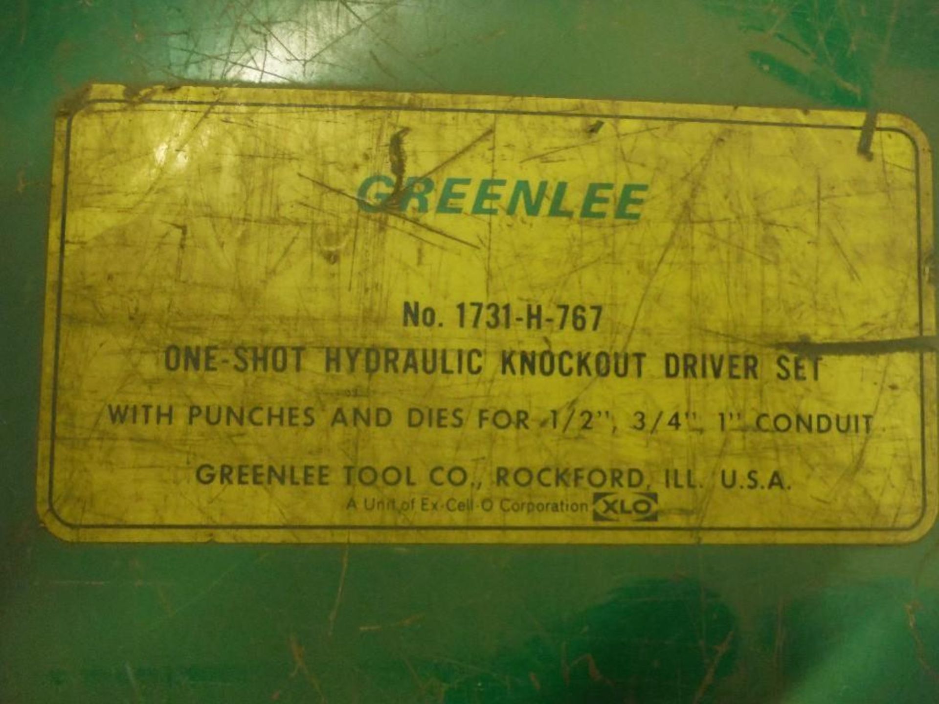 Greenlee hydraulic knockout, Model 1731 . Rigging Fee: $10 - Image 4 of 4