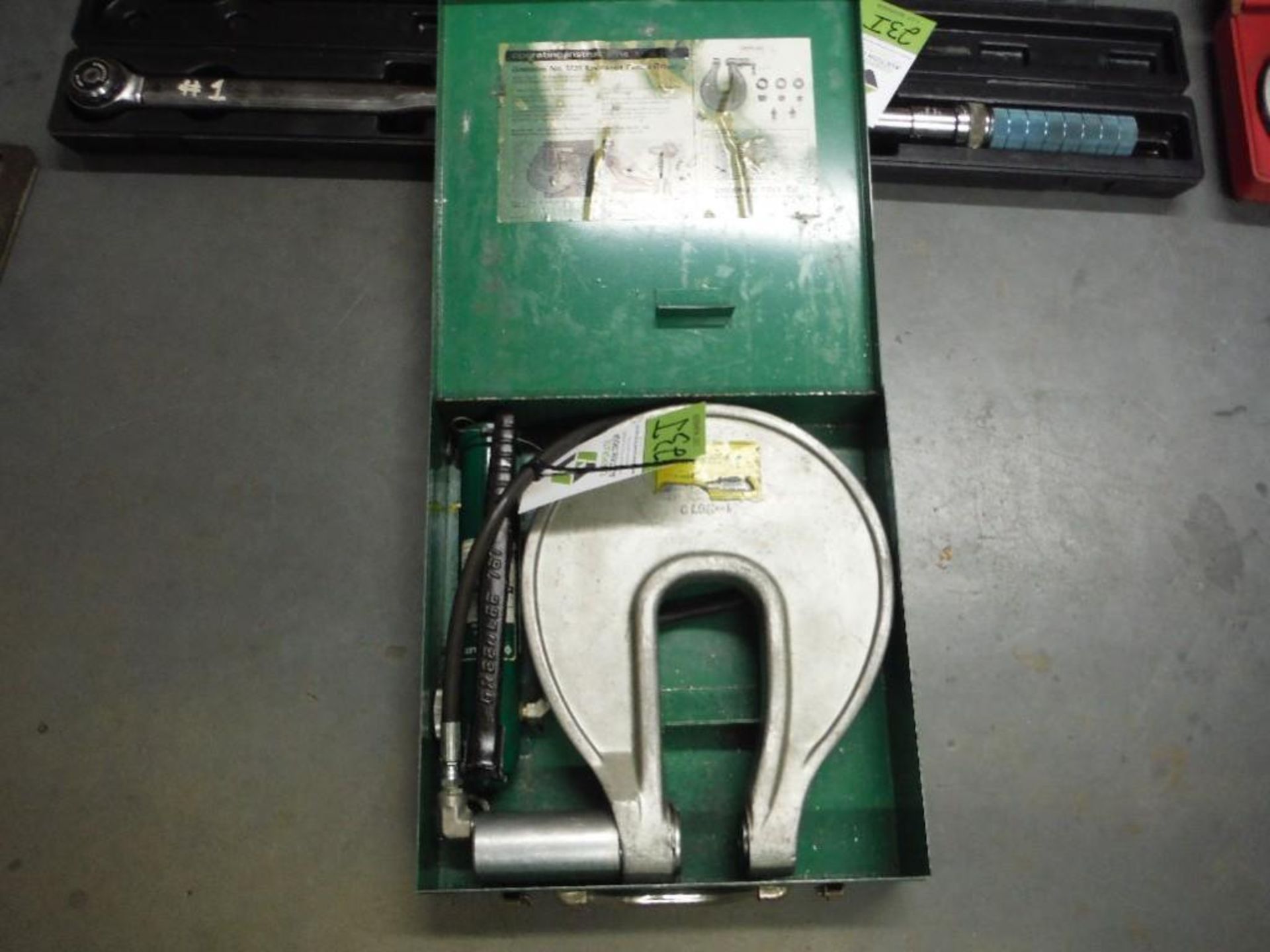 Greenlee hydraulic knockout, Model 1731 . Rigging Fee: $10