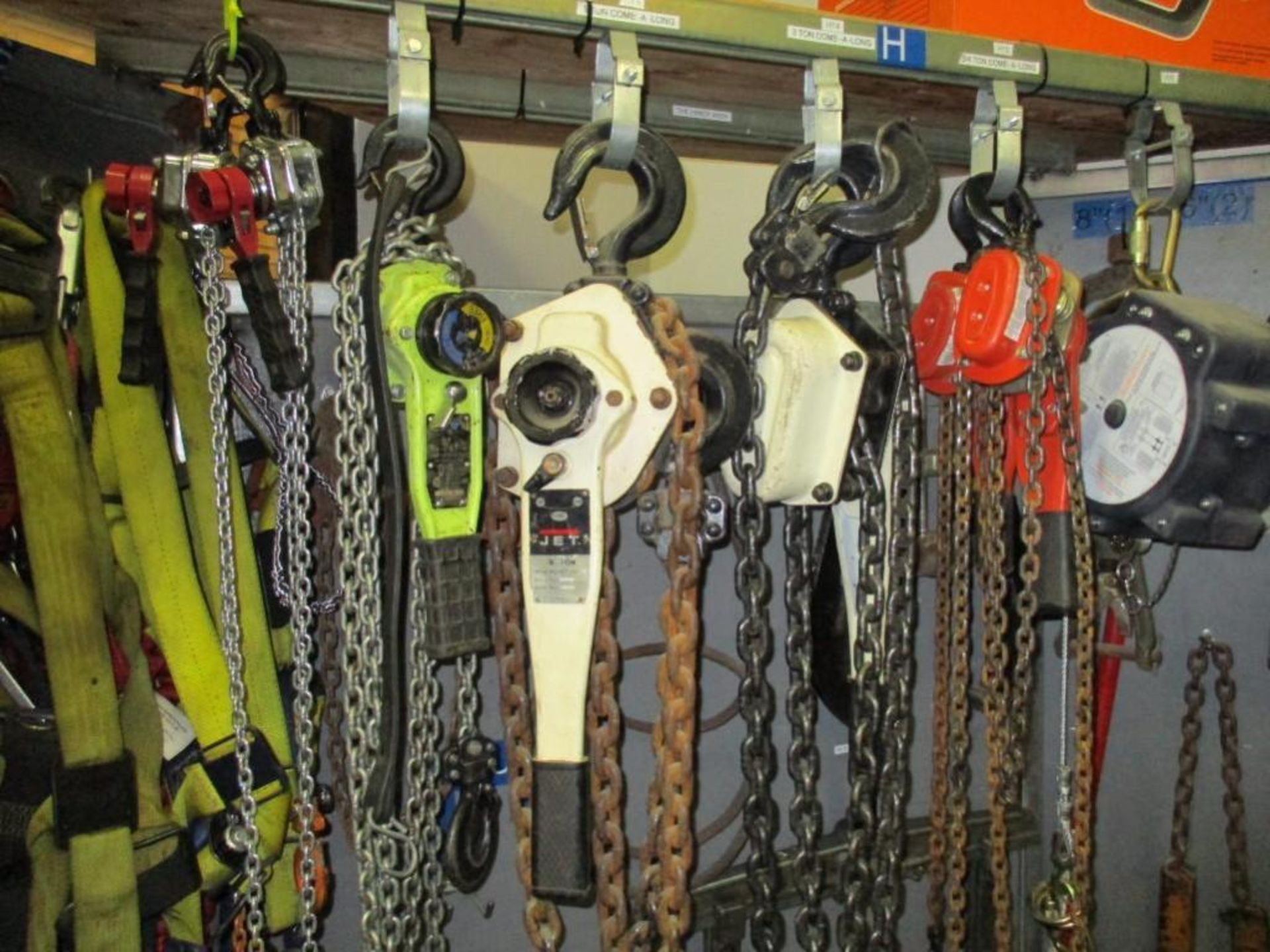 (5) chain hoists. Rigging Fee: $50