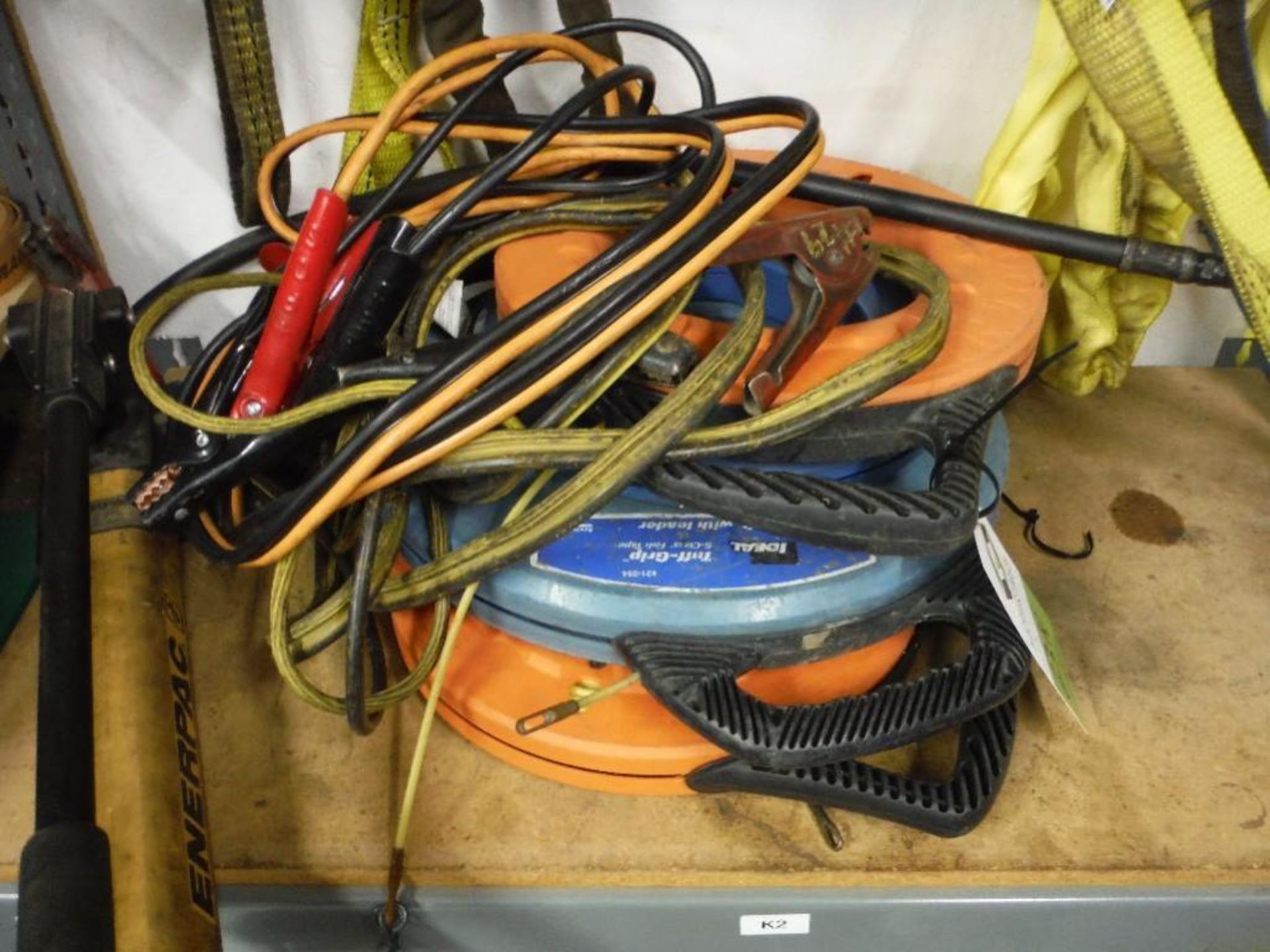 (4) fish tapes, Enerpack hydraulic pack, jumper cables. Rigging Fee: $25 - Image 4 of 6