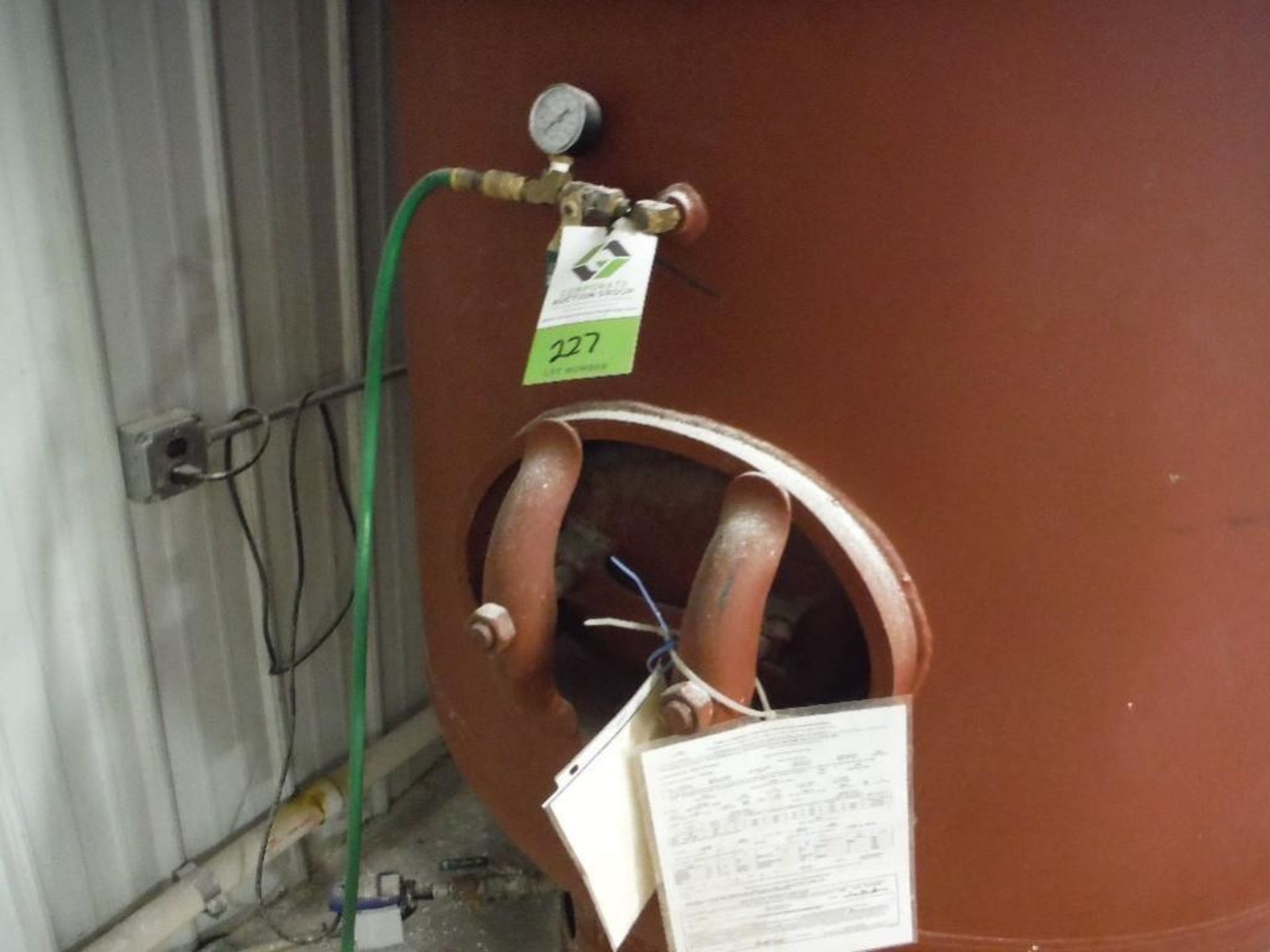 Silvan air receiving tank, 56 in. dia x 140 in. tall, max psi 150 @ 450 F - Rigging Fee: $350 - Image 3 of 5