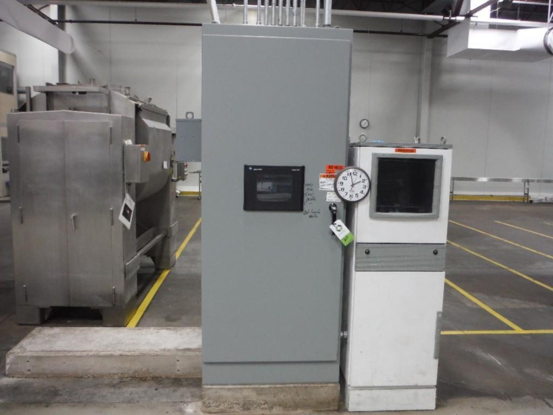 Steel control cabinet with Allen Bradley panelview 1000, (3) powerflex 40 vfds, plc - Rigging Fee: $