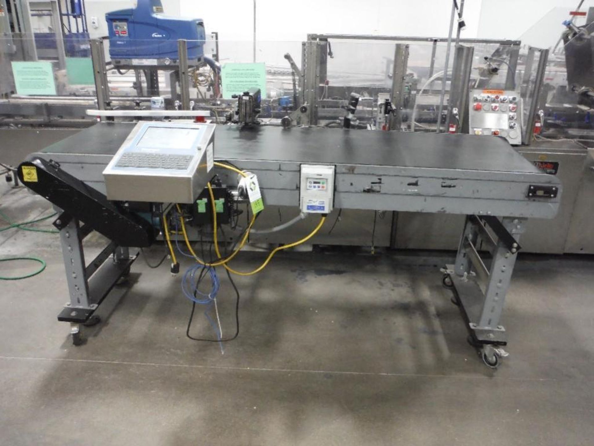 Diagraph IJ3000 xls ink jet coder with conveyor bed, 92 in. long x 27 in. wide x 40 in. tall, steel