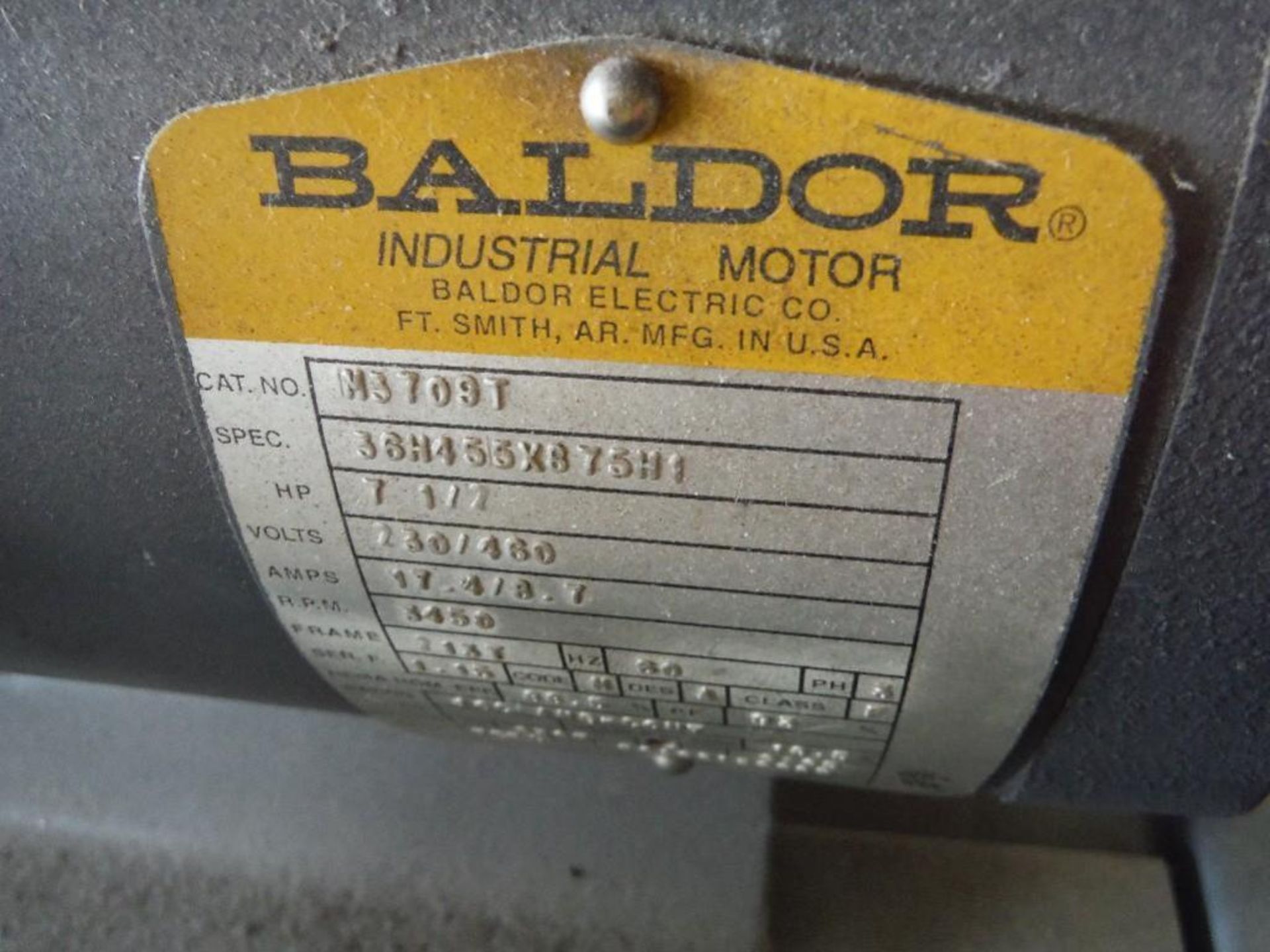 Baldor electric motor, 5 hp, 3 ph, frame 213T, 3450 rpm - Rigging Fee: $25 - Image 2 of 2