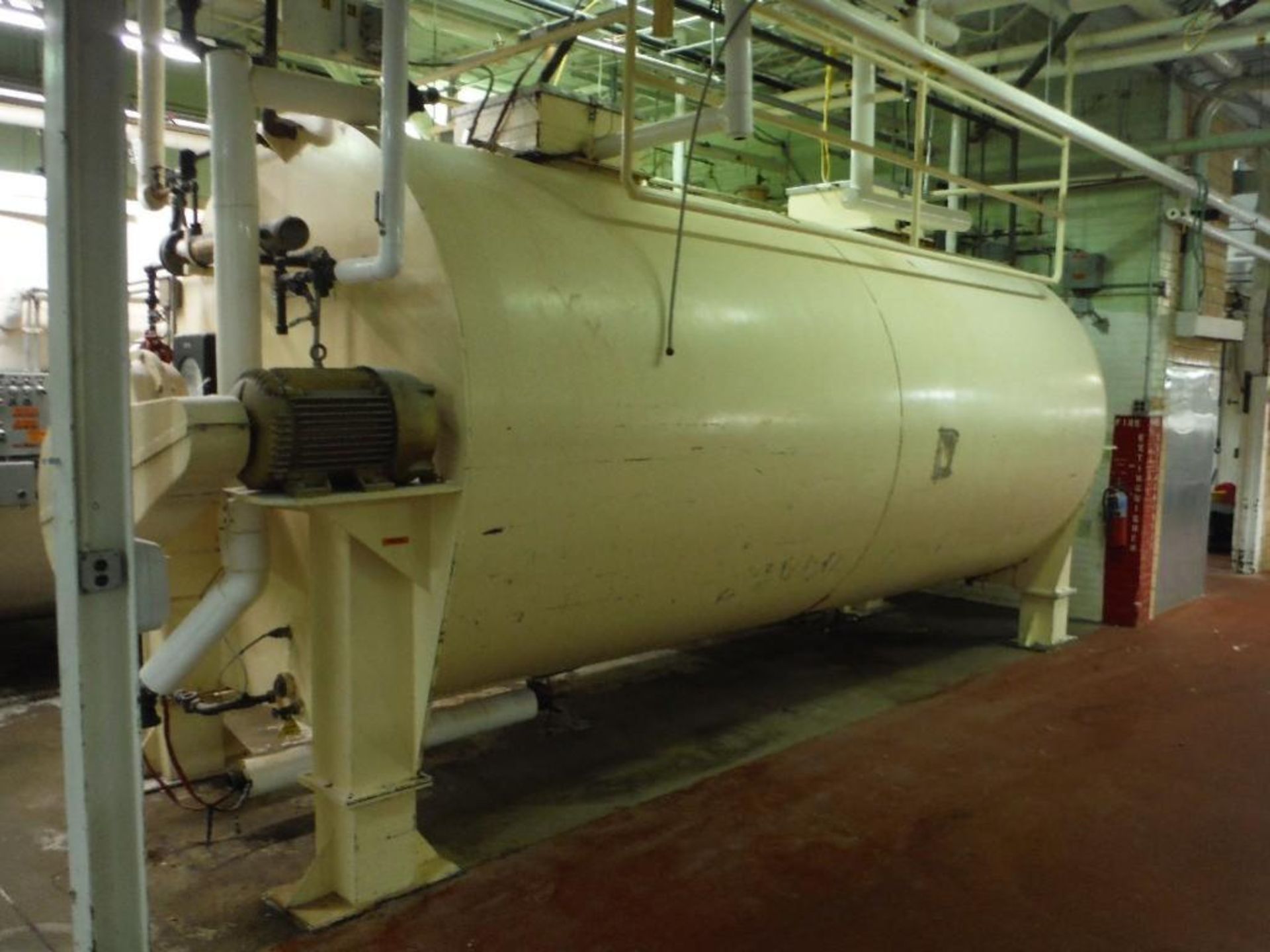 Bloomer chocolate tank, 84 in. dia x 18 ft. long, 15 hp to gearbox, - Rigging Fee: $6000 - Image 2 of 23