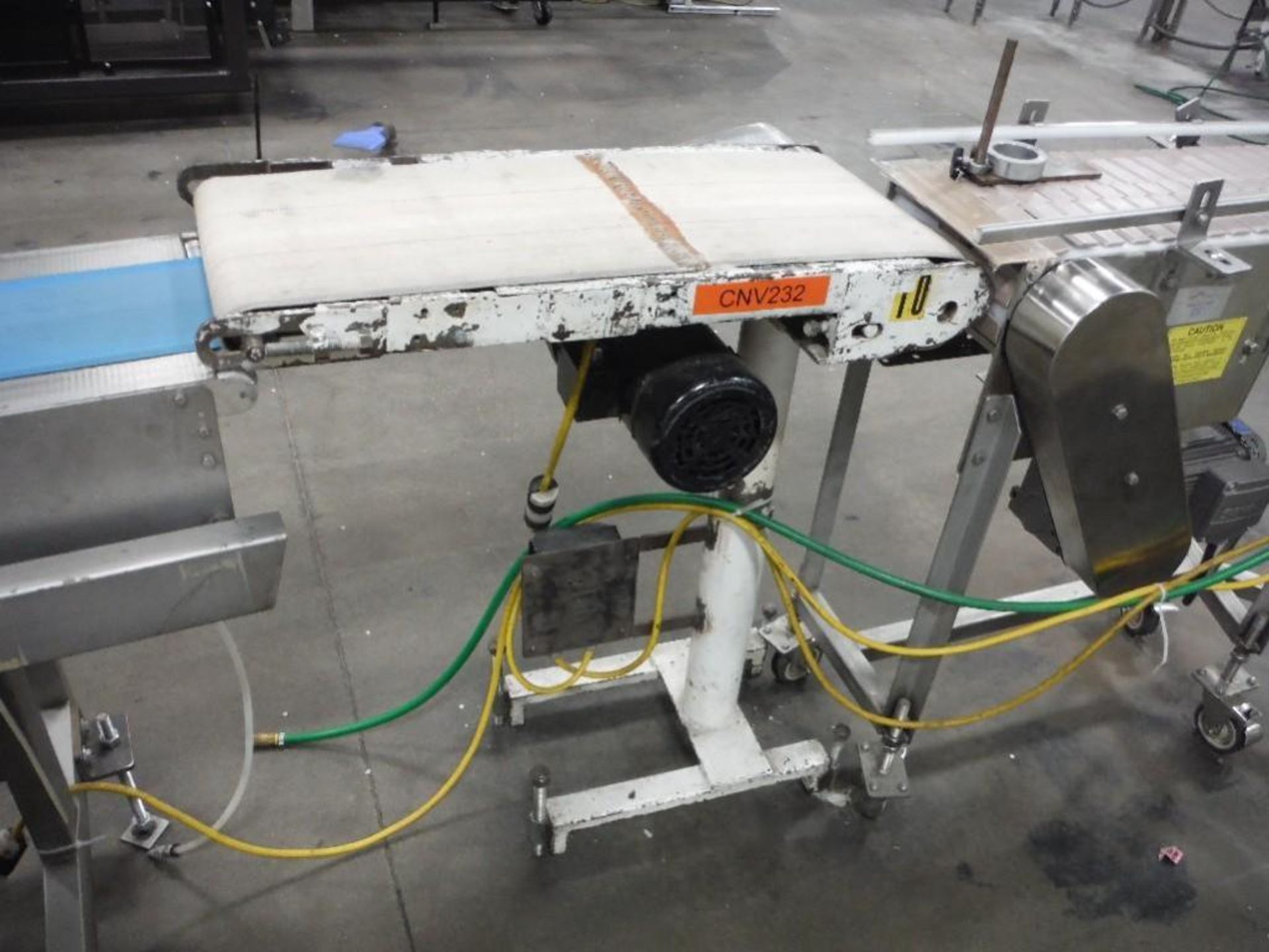 Belt conveyor, 30 in. long x 12 in. wide, steel frame, with drive - Rigging Fee: $50 - Image 2 of 4