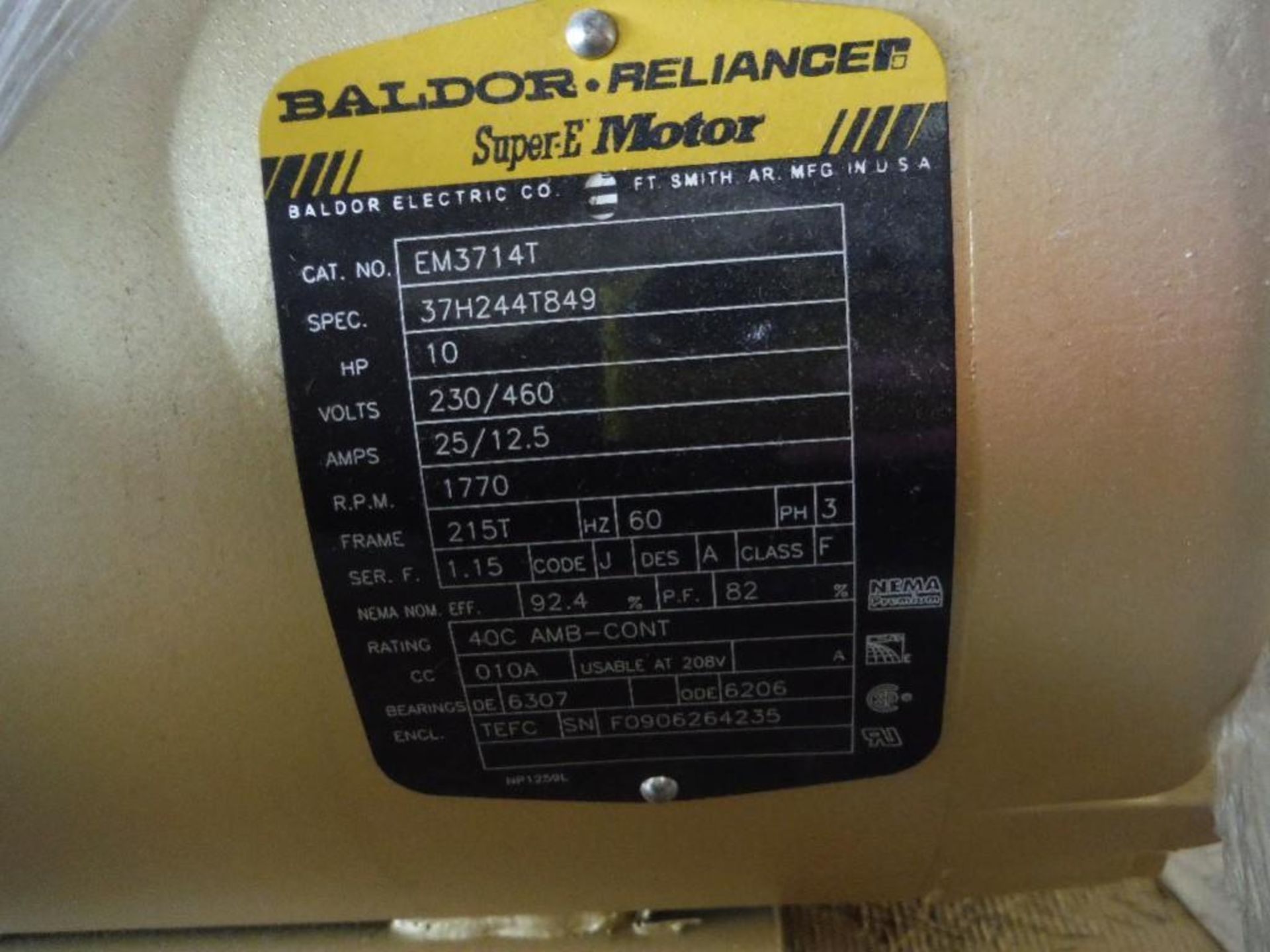 New Baldor electric motor, 10 hp, 3 ph, frame 215T, 1760 rpm - Rigging Fee: $25 - Image 2 of 2