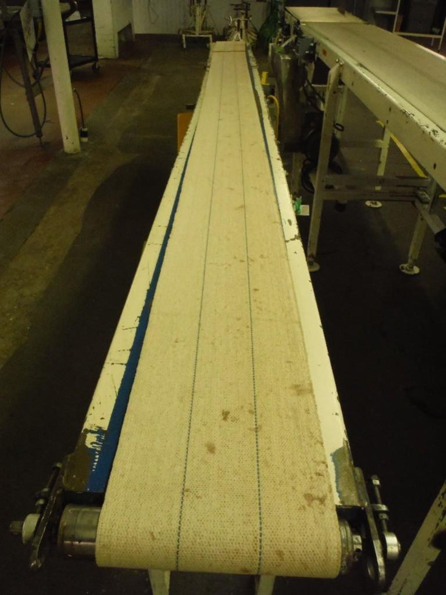 Belt conveyor 148 in. long x 8 in. wide, steel frame, motor and gearbox - Rigging Fee: $150 - Image 2 of 4