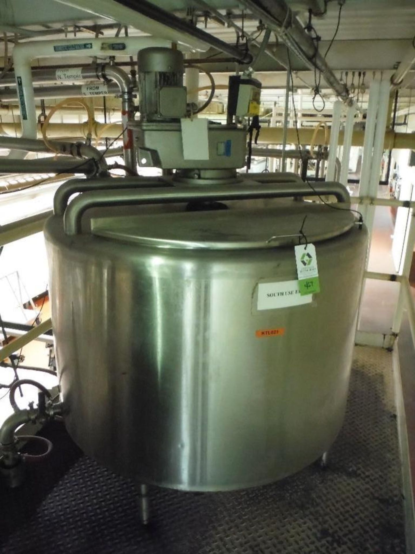 Badger Fabrication jacketed mix tank, 47 in. dia x 33 in. tall, 2 hp bridge agitator, anchor type ag - Image 2 of 9