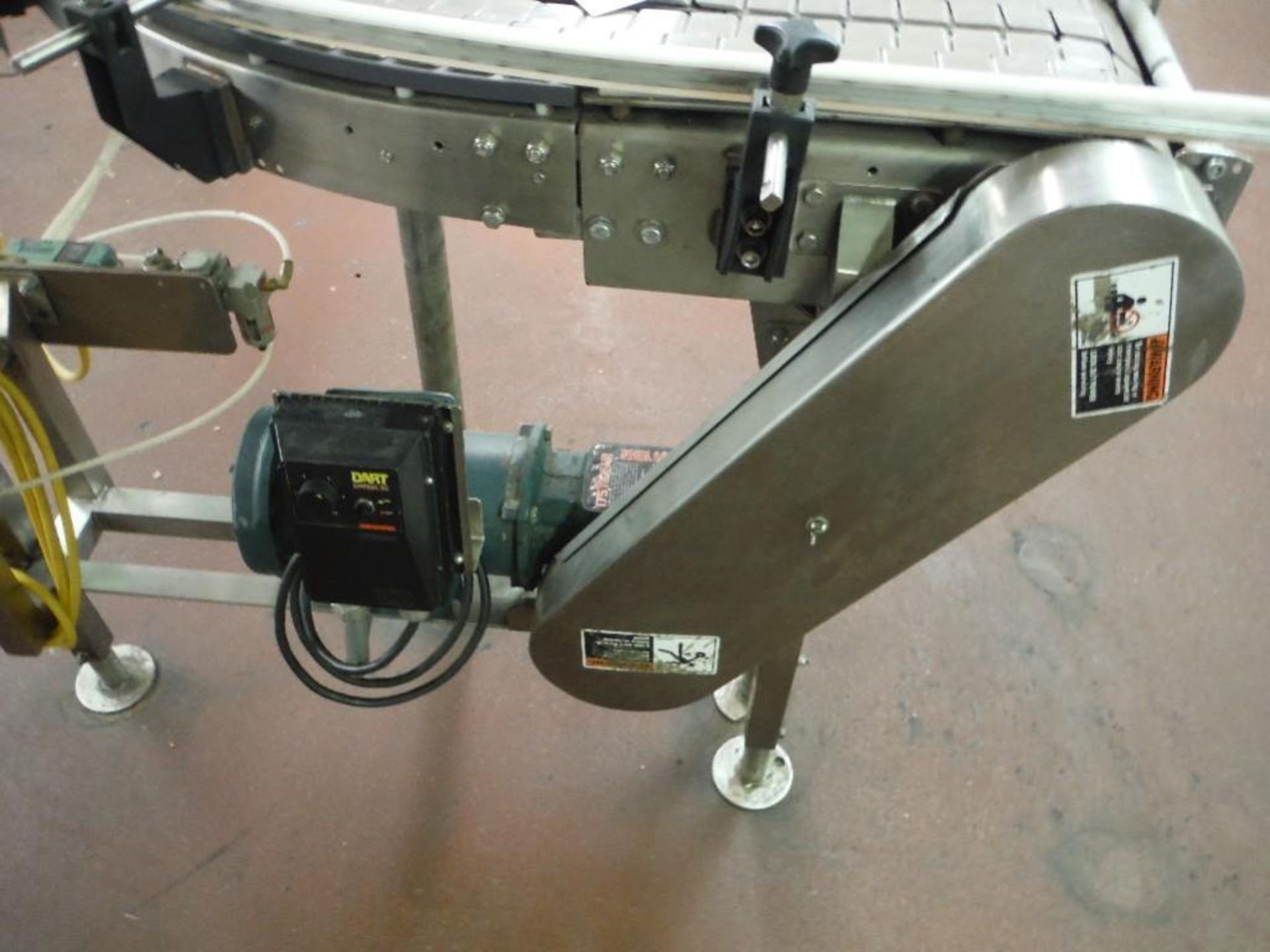 Dual lane S conveyor, 4.5 in. table top belt, 140 in. long x 90 in. wide, SS frame, motor and gearbo - Image 3 of 7