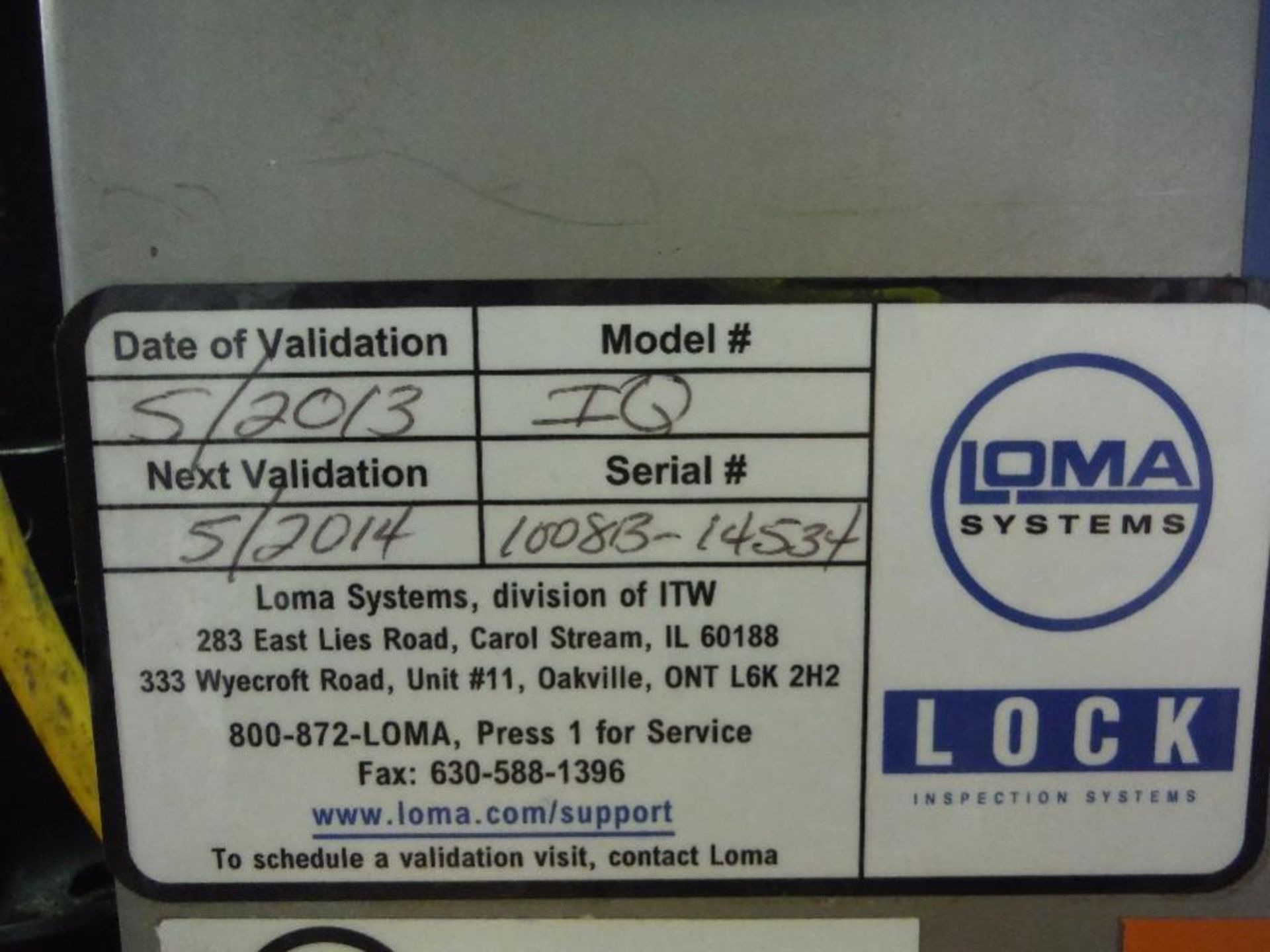 Loma IQ metal detector, aperture 42 in. wide x 1.75 in., plastic interlock belt 64 in. long x 40in. - Image 5 of 6