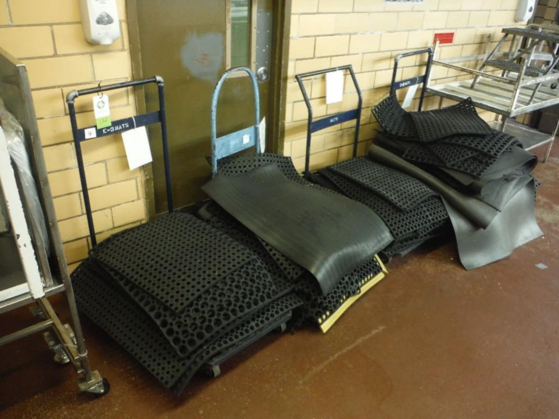 Lot of assorted rubber mats and carts - Rigging Fee: $50