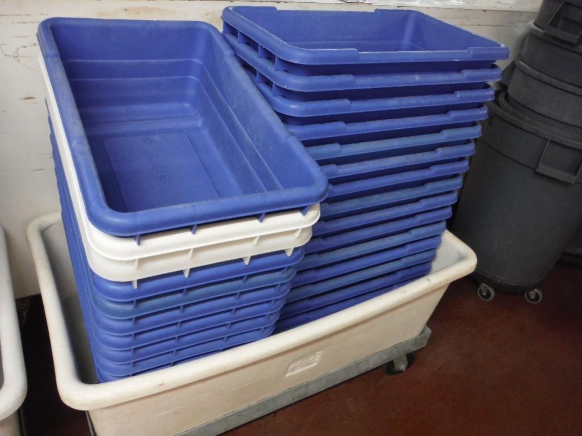 Lot of assorted blue and white poly totes - Rigging Fee: $30 - Image 2 of 3