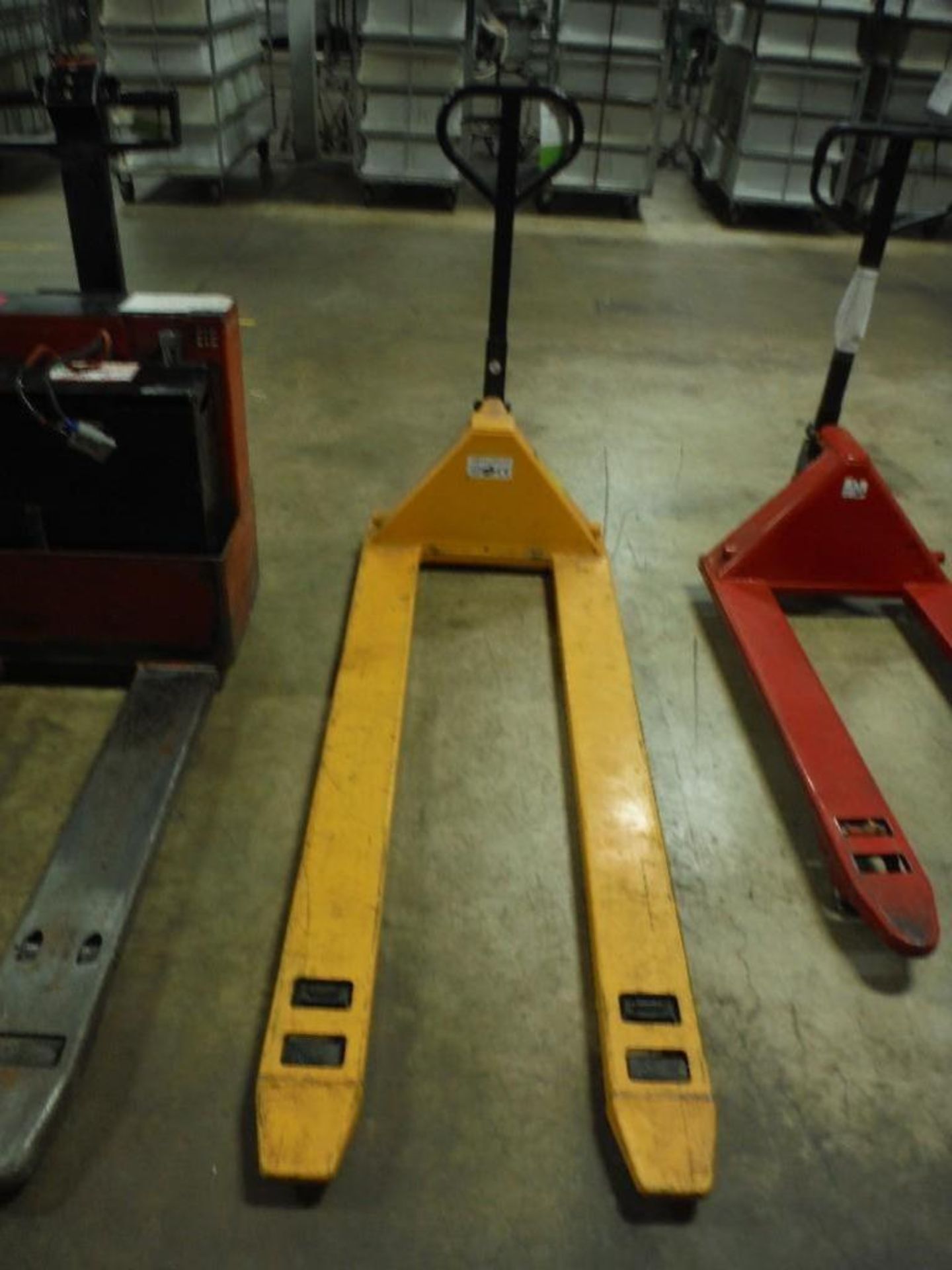 Uline extended pallet jack, Model H-1778, 3300 lb capacity, 72 in. forks, yellow - Rigging Fee: $25