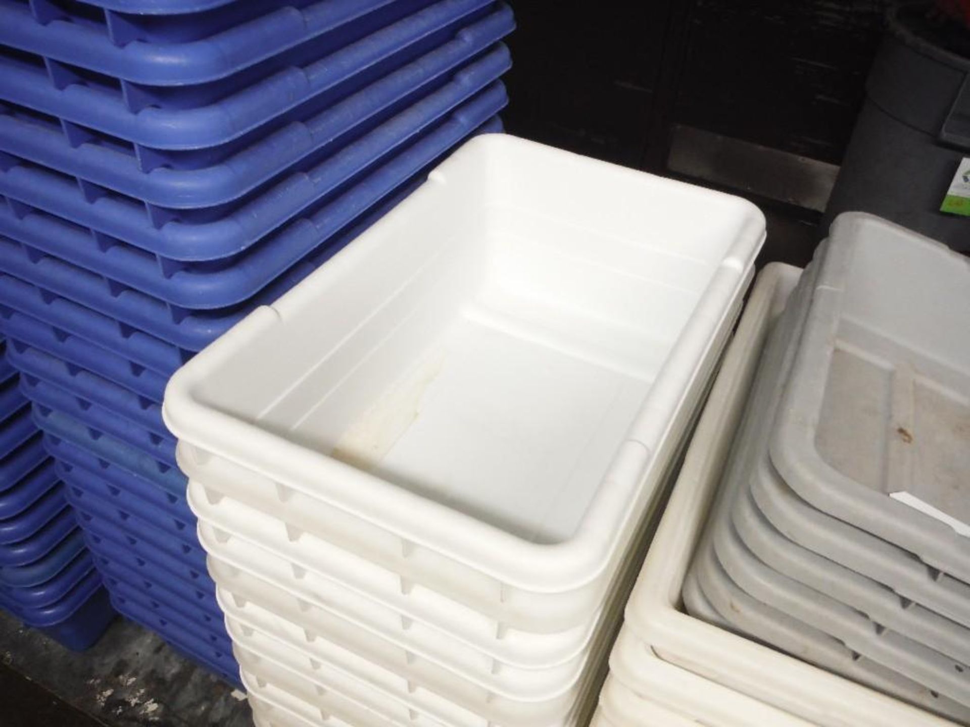 Lot of assorted blue and white poly totes, and cart - Rigging Fee: $75 - Image 2 of 4