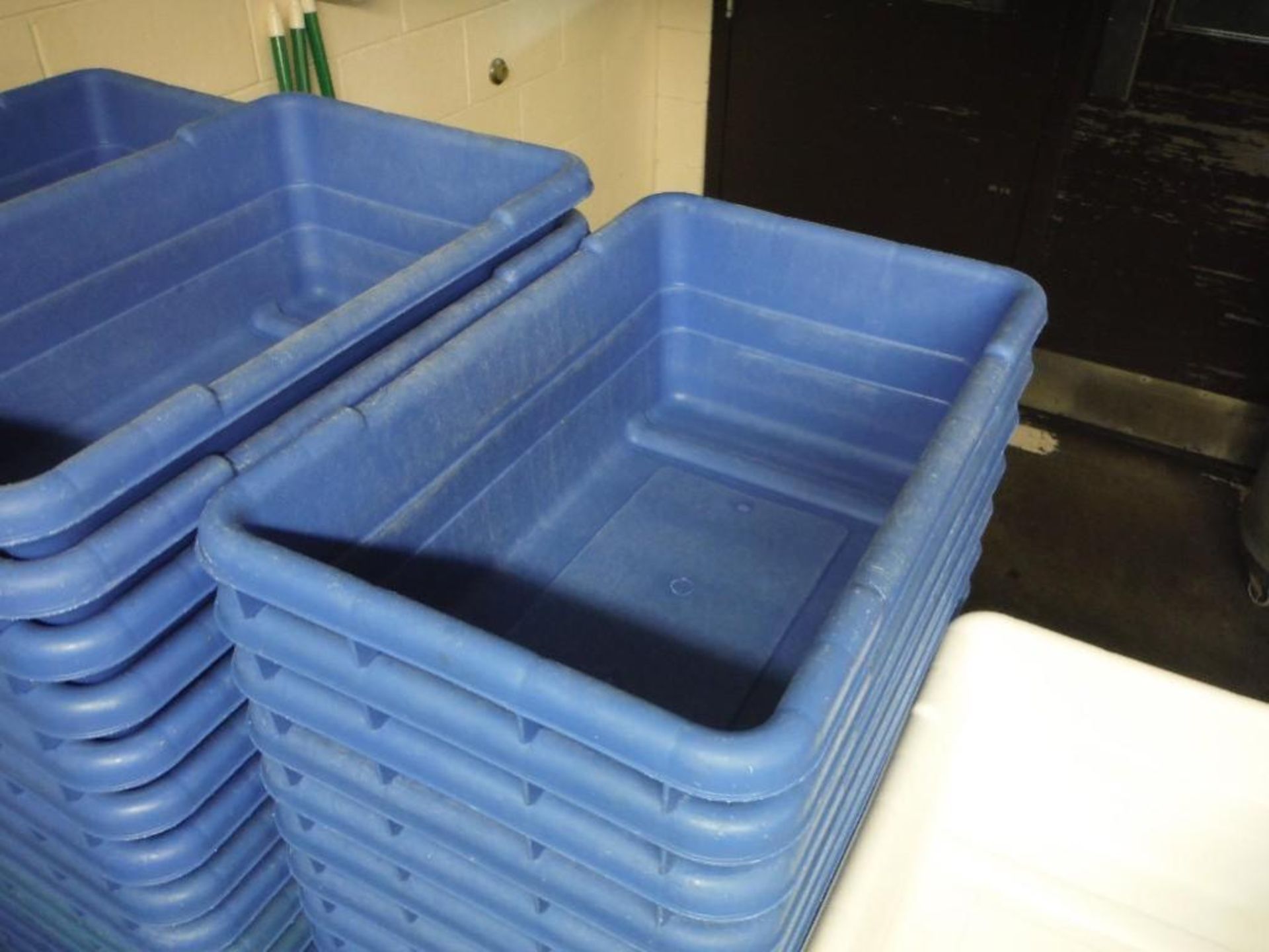 Lot of assorted blue and white poly totes, and cart - Rigging Fee: $75 - Image 3 of 4