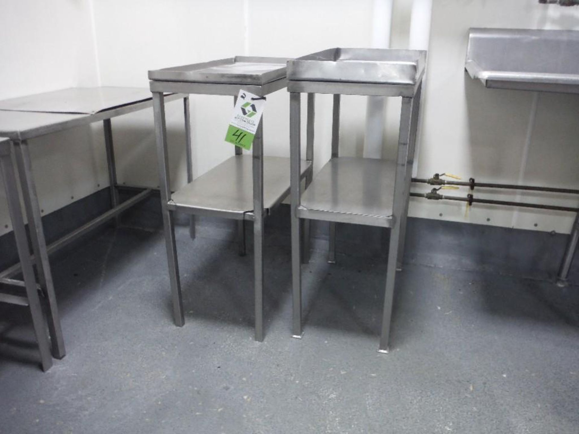 (2) SS tables, 26 in. long x 14 in. wide x 36 in. tall (lot), **(Located in: Marshall, MN)** Rigging - Image 2 of 2