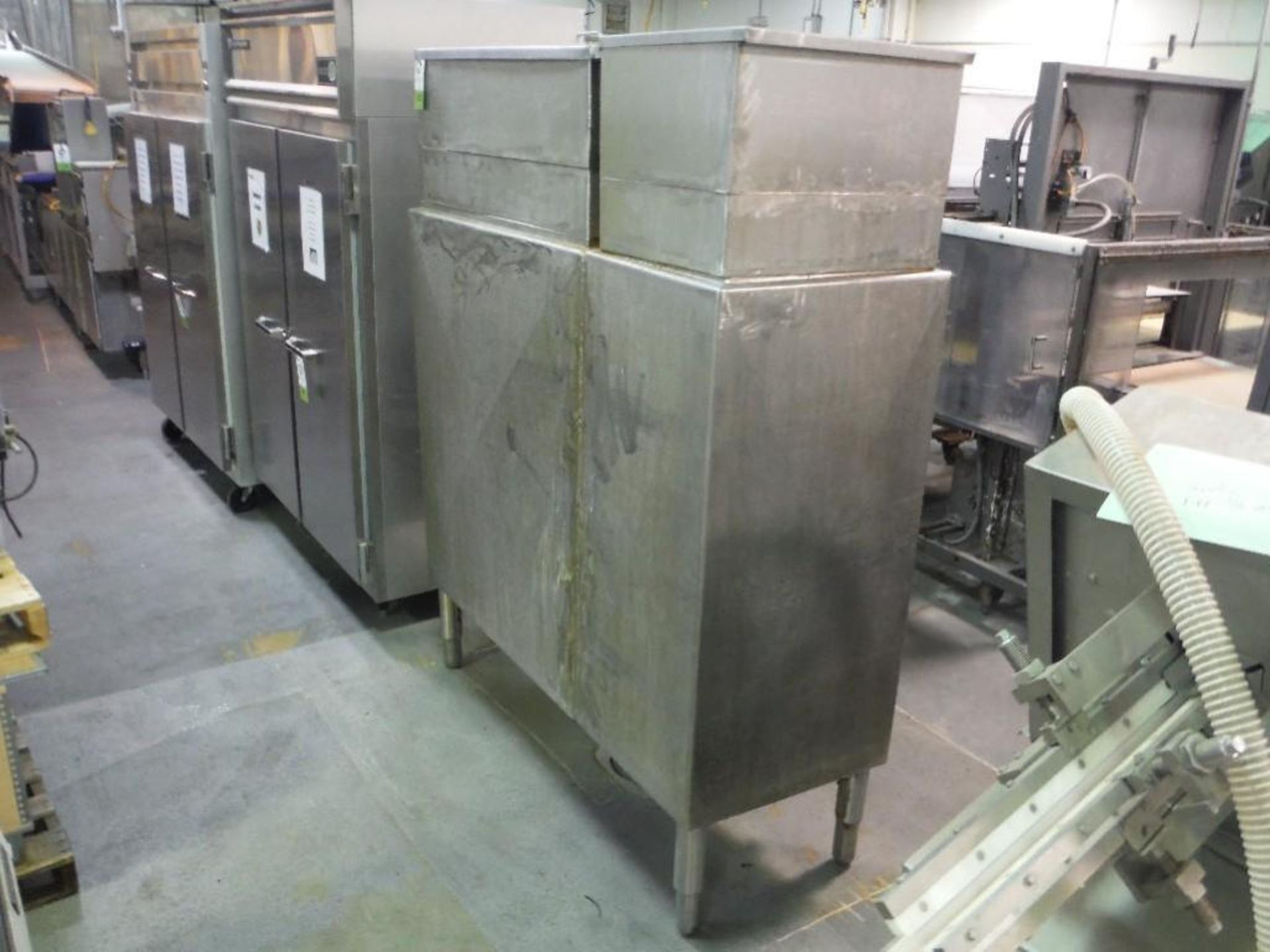 SS 2 compartment holding tank, 60 in. long x 24 in. wide x 48 in. tall, **(Located in: Marshall, MN)