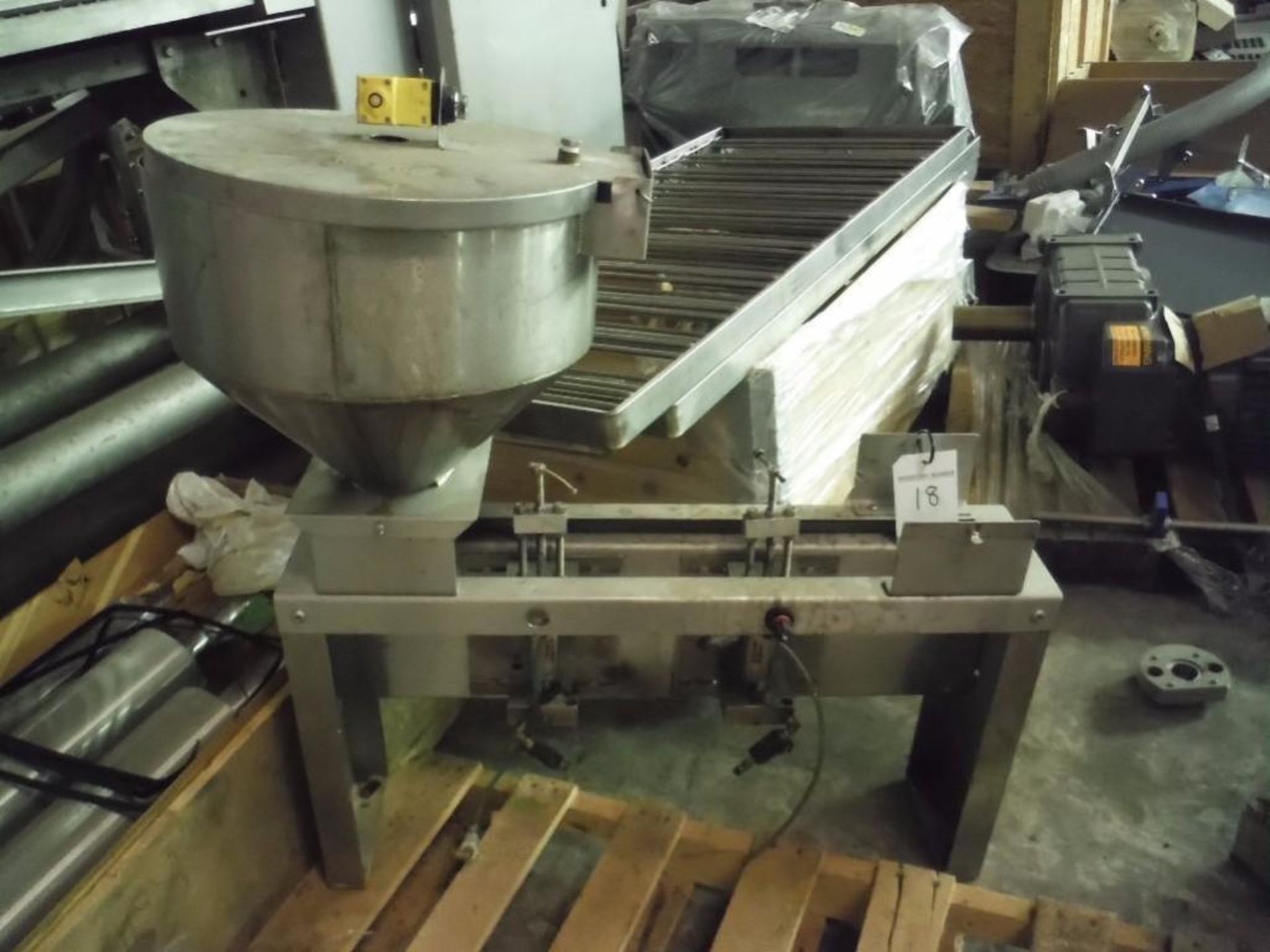 SS filler hopper 16 in. dia. X 20 in. tall and feeder assembly (incomplete), **(Located in Scottsvil