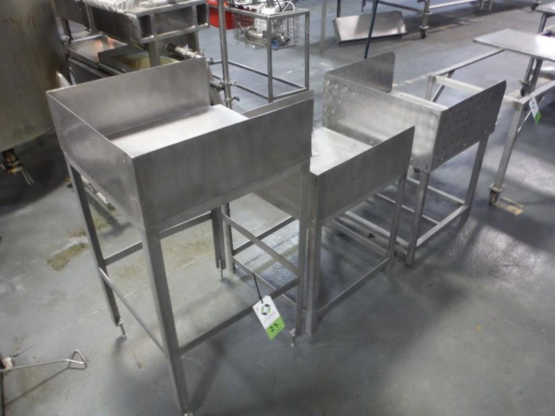 SS tables 24 in. long x 24 in. wide, various heights (each), **(Located in: Marshall, MN)** Rigging