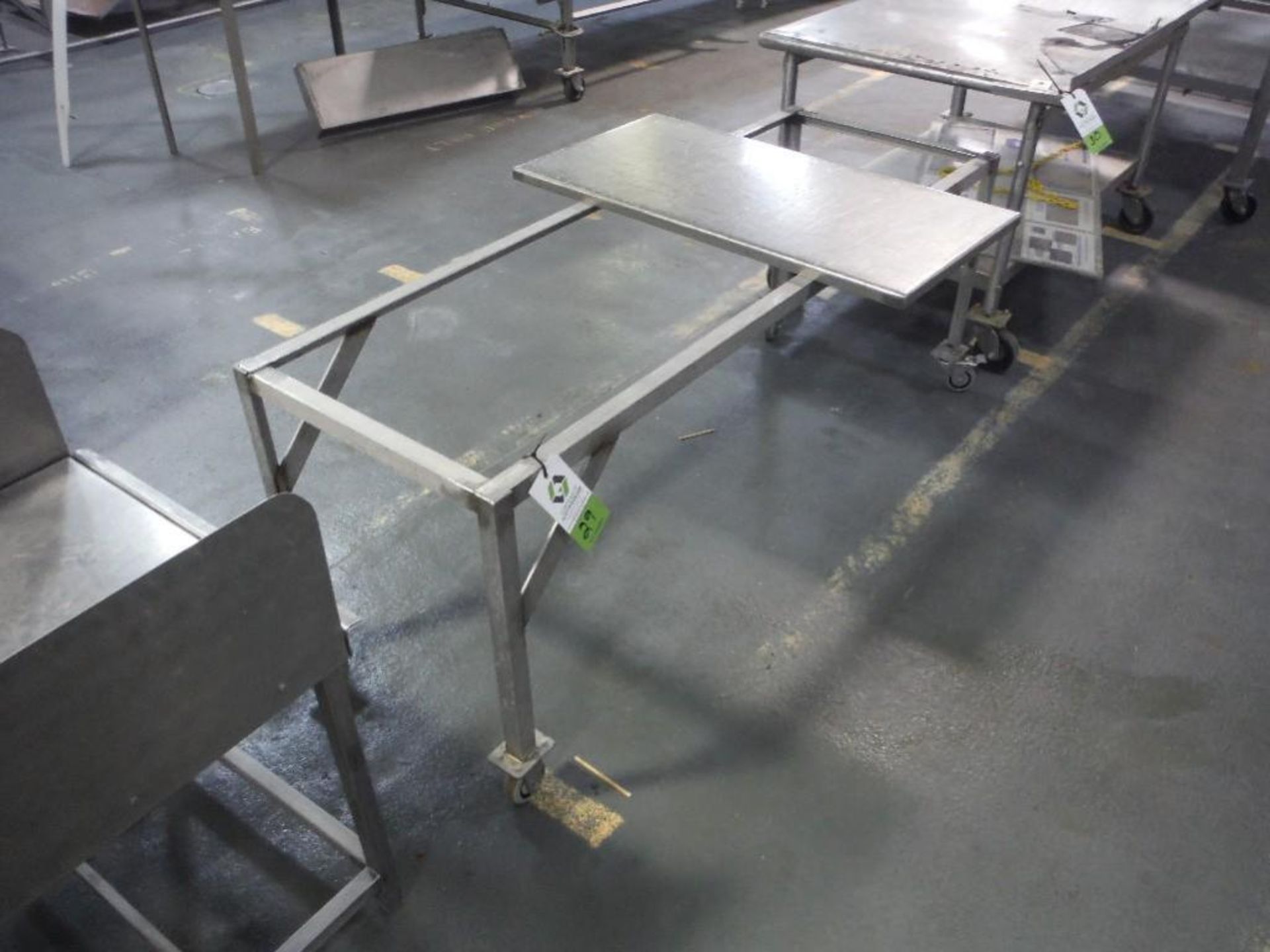 SS table 72 in. long x 24 in. wide x 28 in. tall, on wheels, no top, **(Located in: Marshall, MN)** - Image 2 of 2