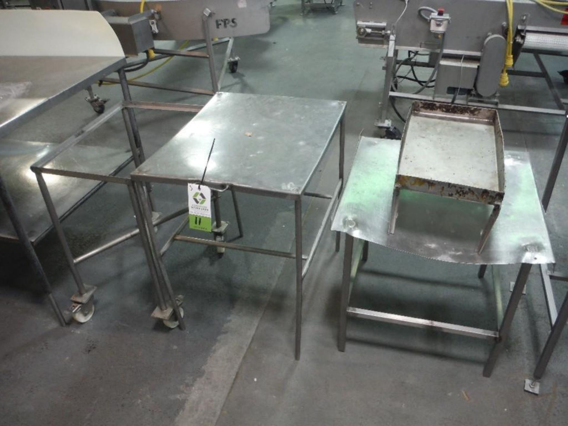 (3) misc SS tables (lot), **(Located in: Marshall, MN)** Rigging Fee: $50