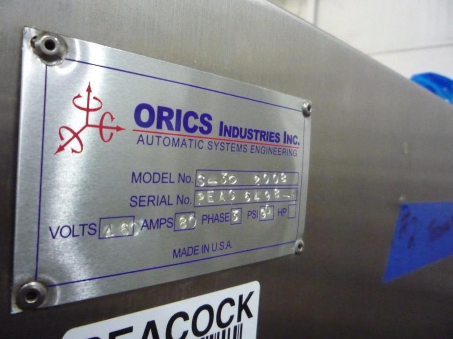 (2008) Orics Industries 4-up Cup Filler, Model S-30, s/n PEAC 6498-1, with Denester, Film Sealer and - Bild 26 aus 40
