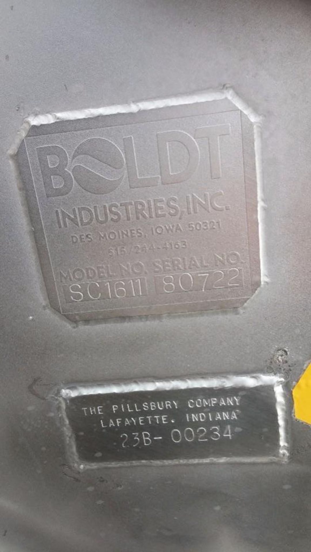 Boldt Industries SS screw auger, model SC1611, s/n 80722, 16 inch diameter by 12 feet long, hopper, - Bild 6 aus 9