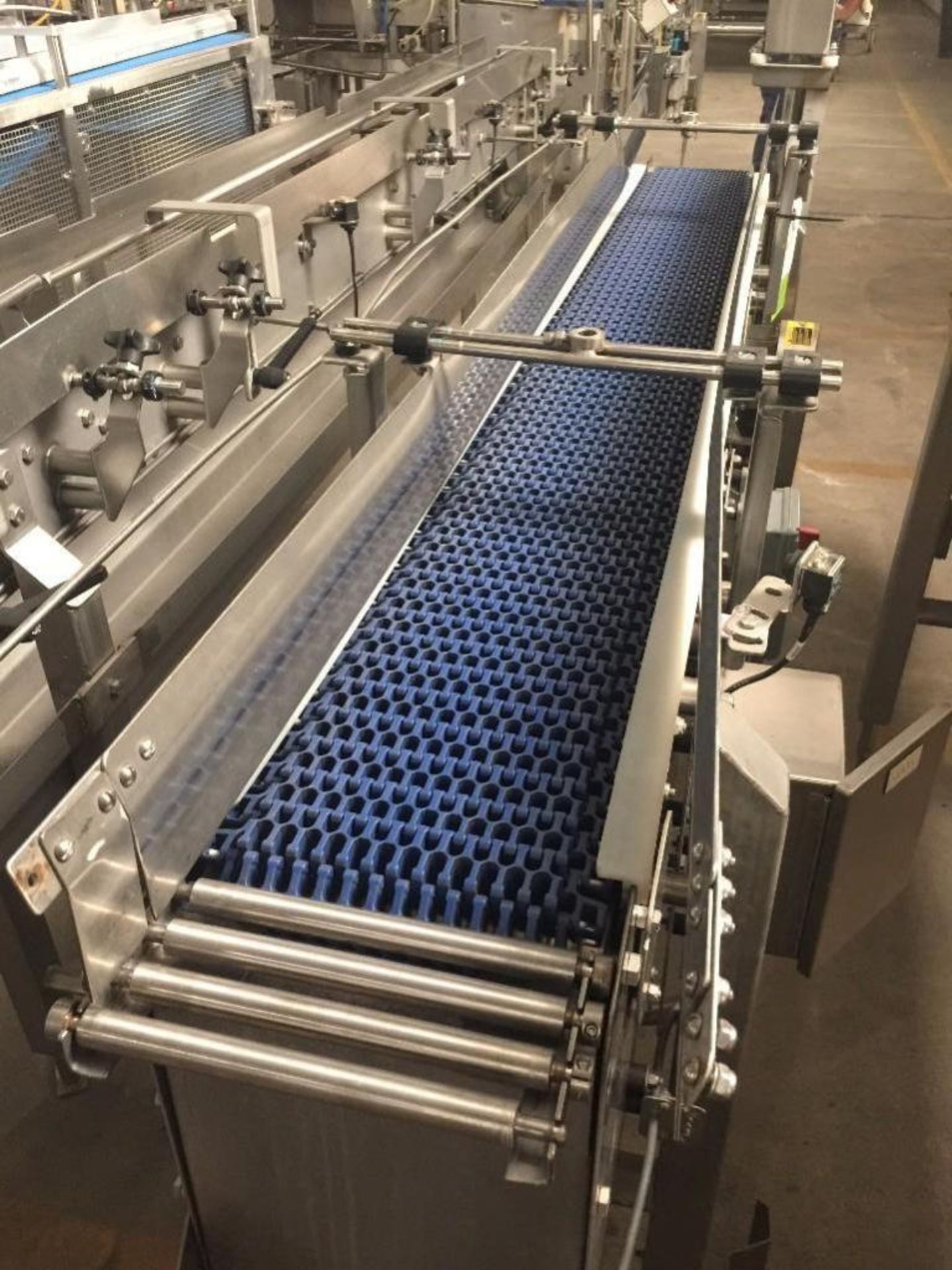 Dillin SS conveyor, 1-lane, 8 in wide x 70 in long blue belt, motor and drive. - Image 4 of 4