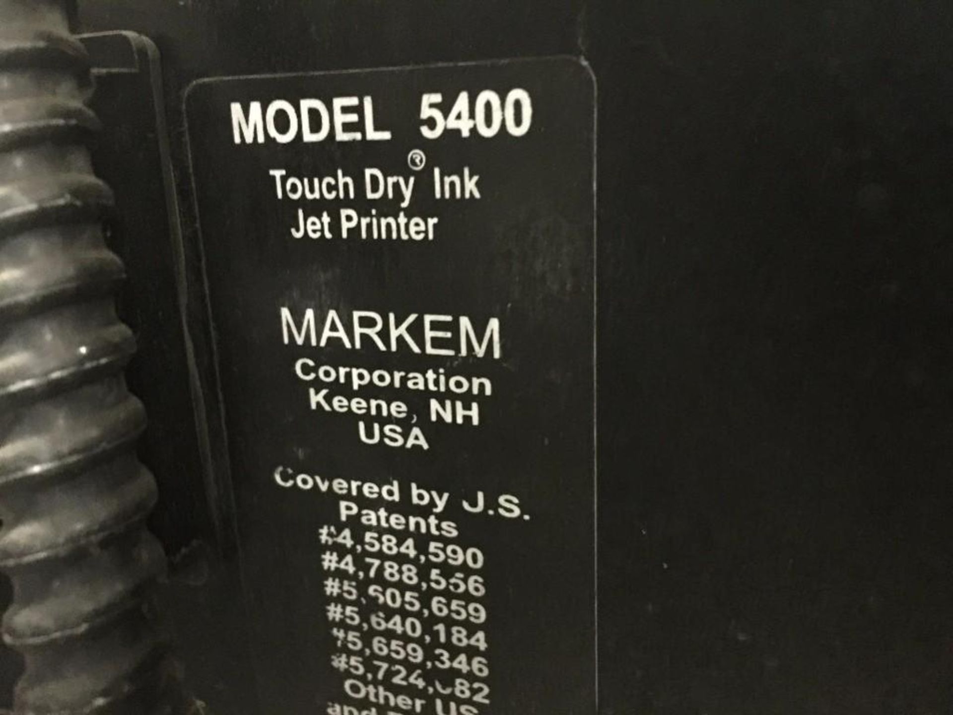 Markem model 5400 touch dry ink jet printer, s/n U42221 with head.** (Located in Russellville, Arkan - Image 3 of 4