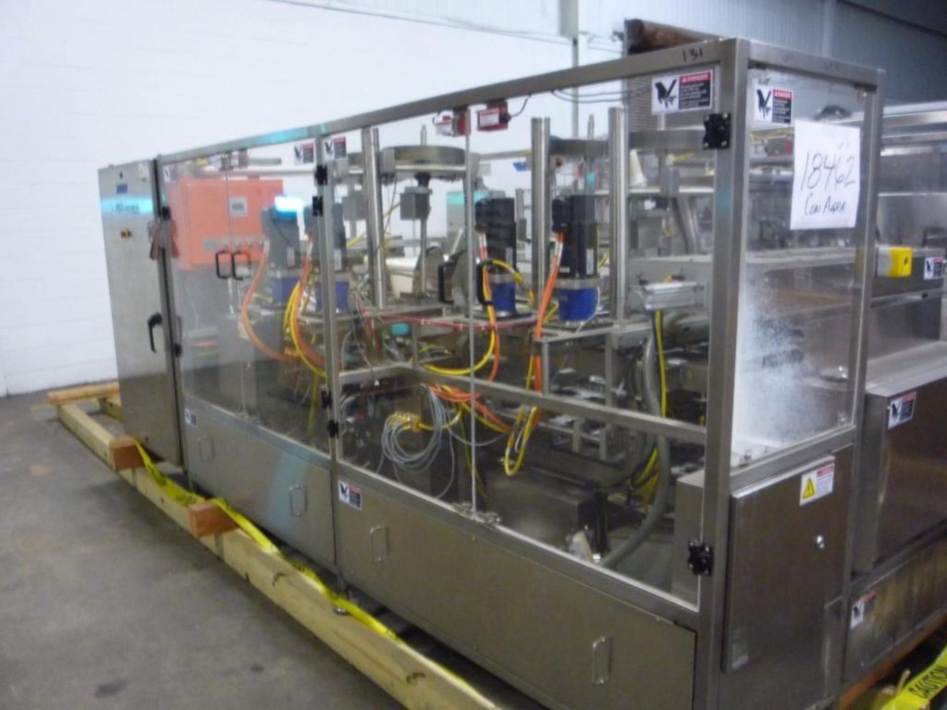 (2008) Orics Industries 4-up Cup Filler, Model S-30, s/n PEAC 6498-1, with Denester, Film Sealer and