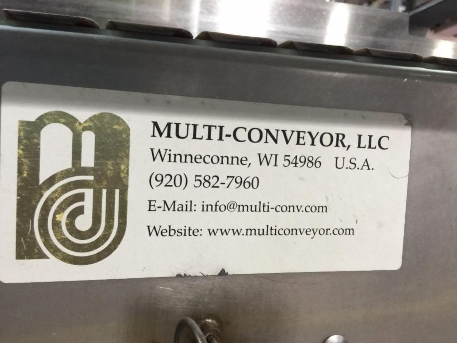 Multi-Conveyor, SS conveyor into timing screw, 3 1/4 in wide x 260 in long table top chain, motor an - Image 3 of 16