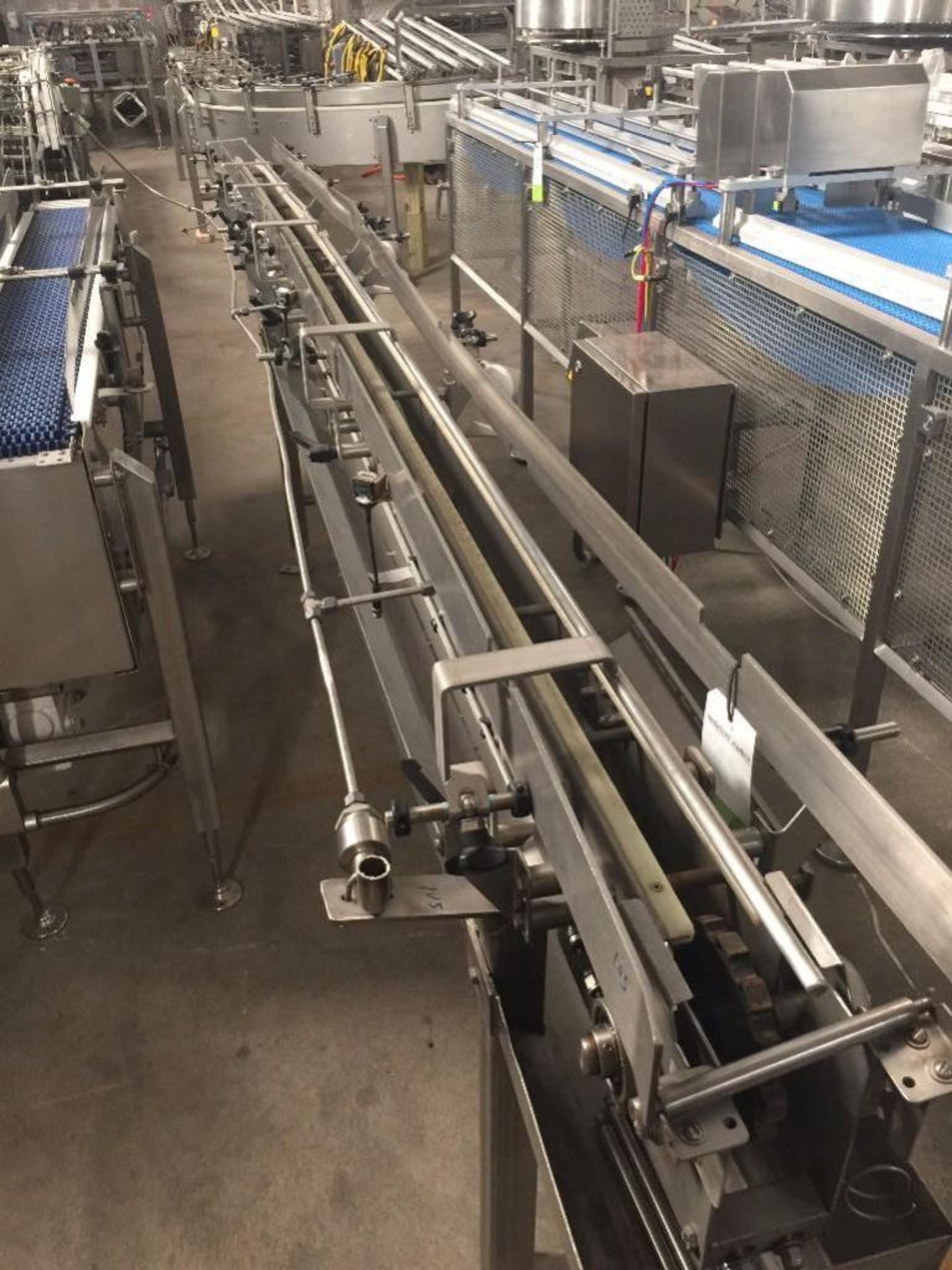 Multi-Conveyor, SS conveyor into timing screw, 3 1/4 in wide x 260 in long table top chain, motor an - Image 16 of 16