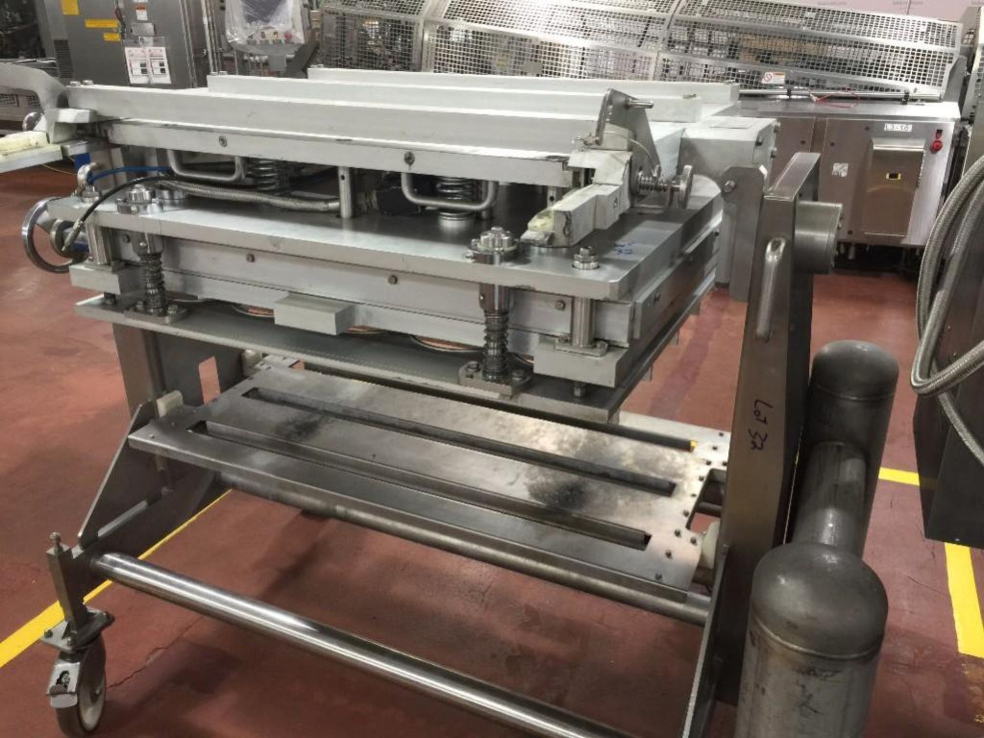 2009 G. Mondini tray sealer, model EVO 4X, s/n 3674/09, 4 wide, with carts and dies. With SS control - Image 17 of 45