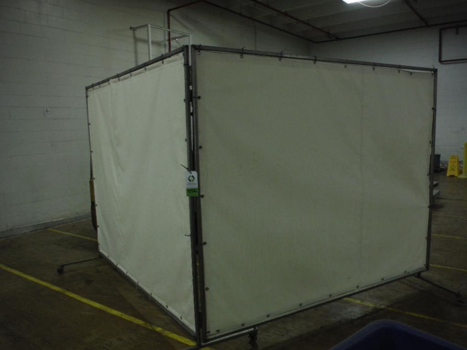 Folding wash down canvas curtain, 16 ft. x 7 ft. tall, on casters. Rigging Fee: $25 - Image 2 of 3