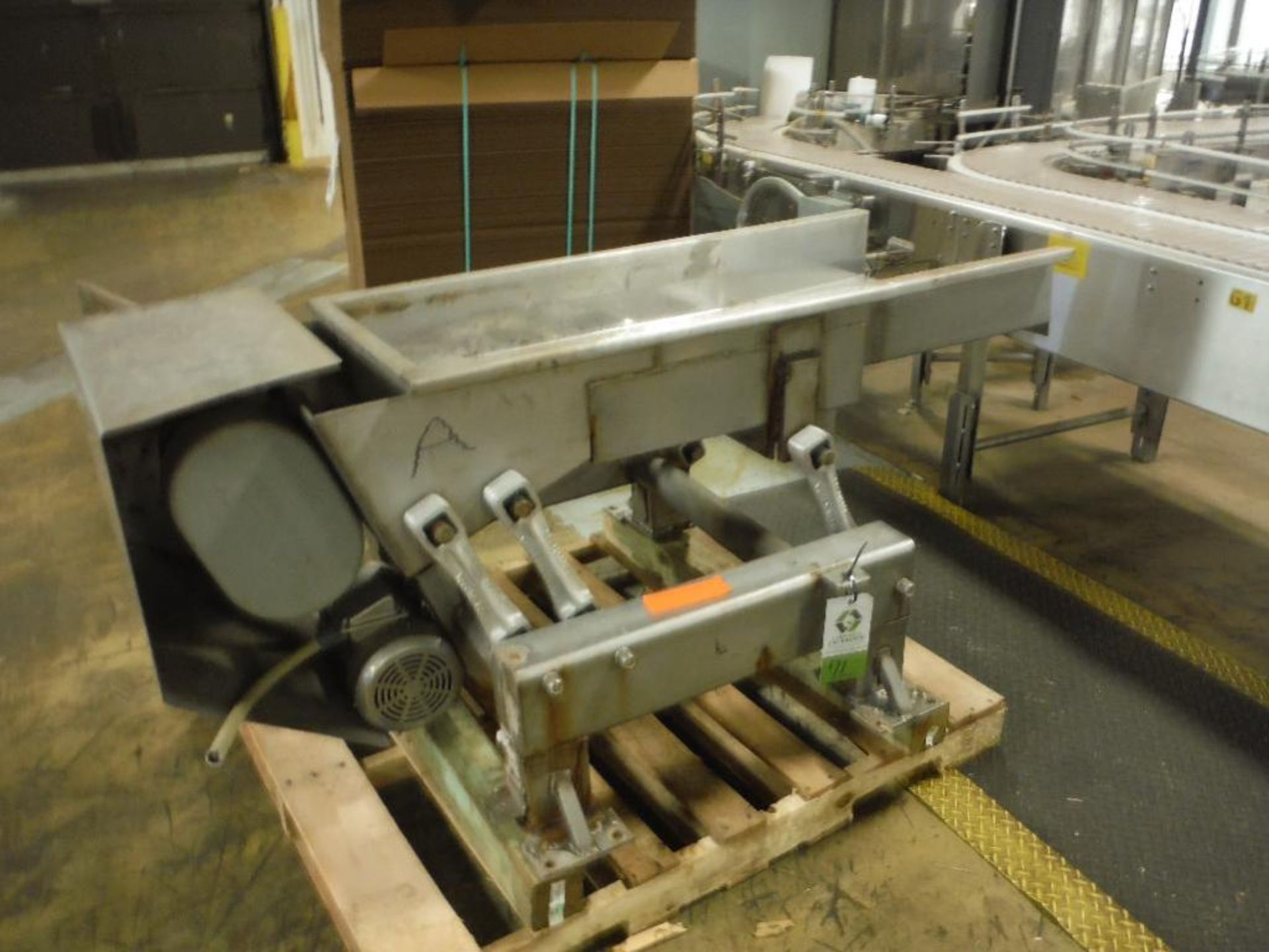 Key SS vibratory conveyor, 48 in. x 18 in.. Rigging Fee: $50