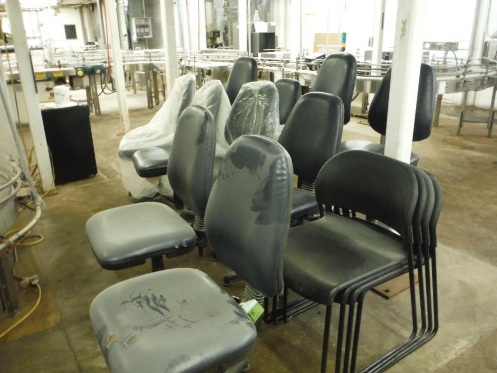 (10) Office chairs, (4) lunch room chairs (LOT). Rigging Fee: $50