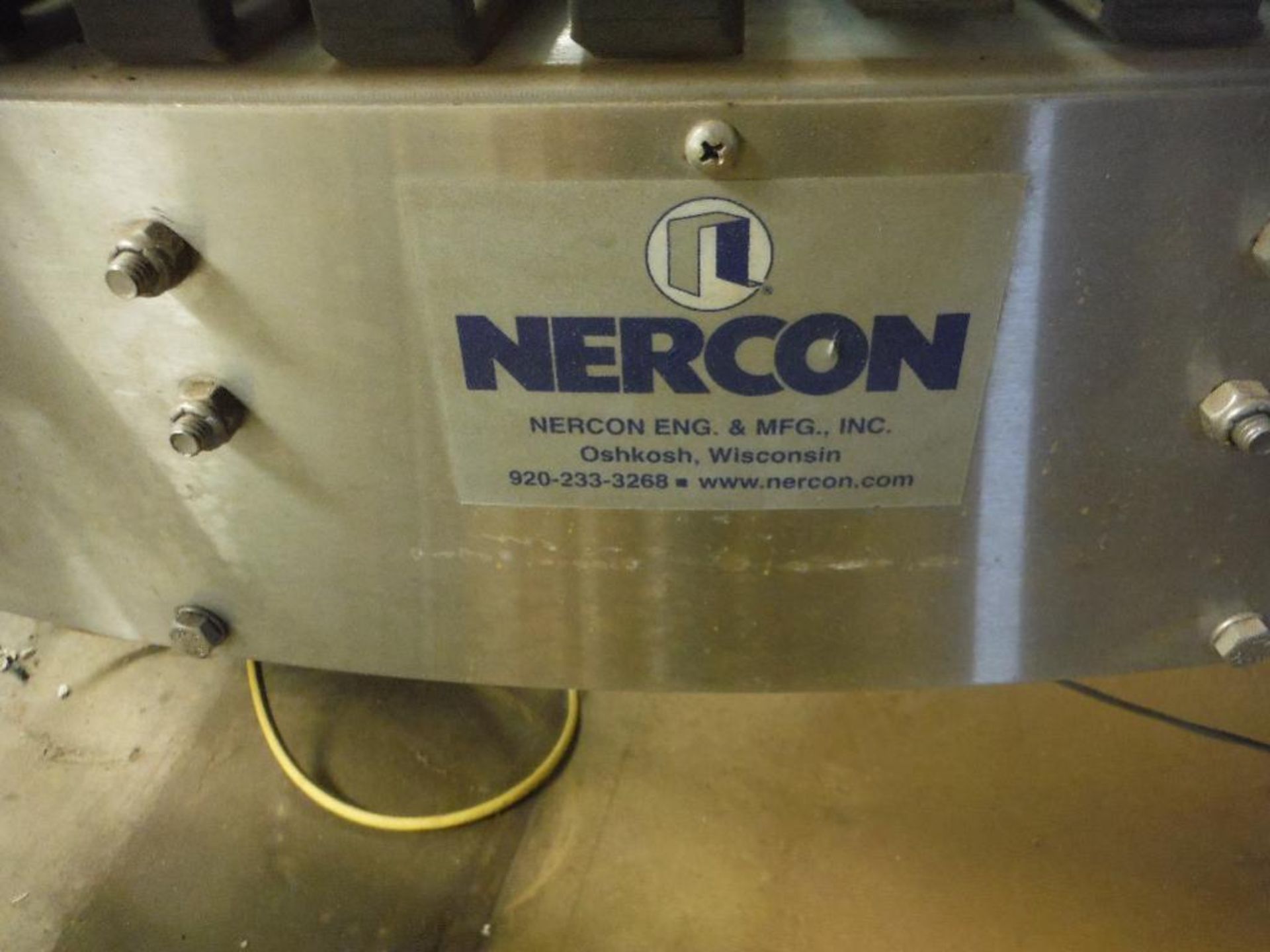 Nercon SS infeed conveyor, 96 in. x 12 in., w/ drive. Rigging Fee: $150 - Image 2 of 9