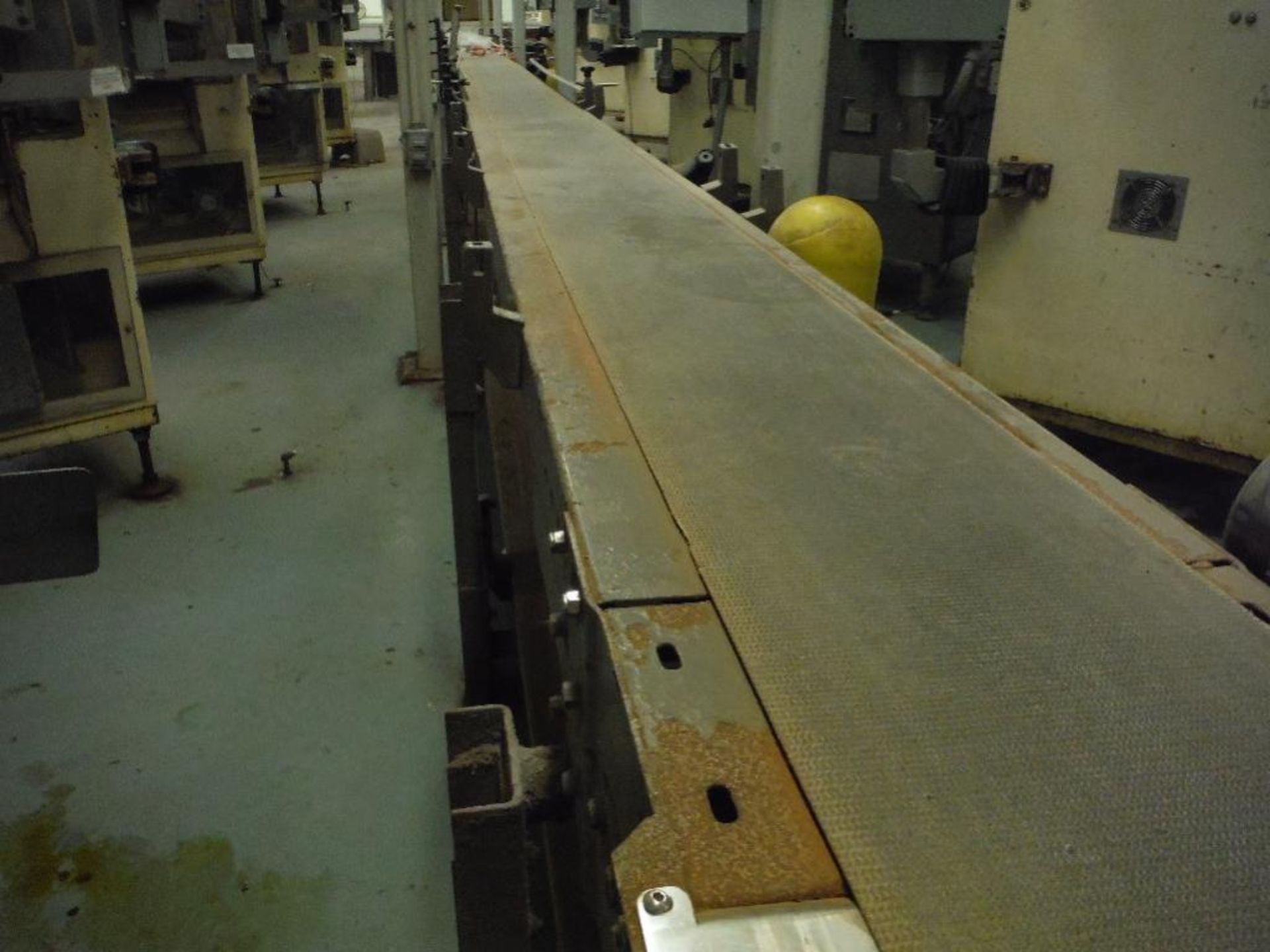 Mild steel 2 level power belt conveyor, 45 ft. x 12 in. wide. Rigging Fee: $250 - Image 7 of 12